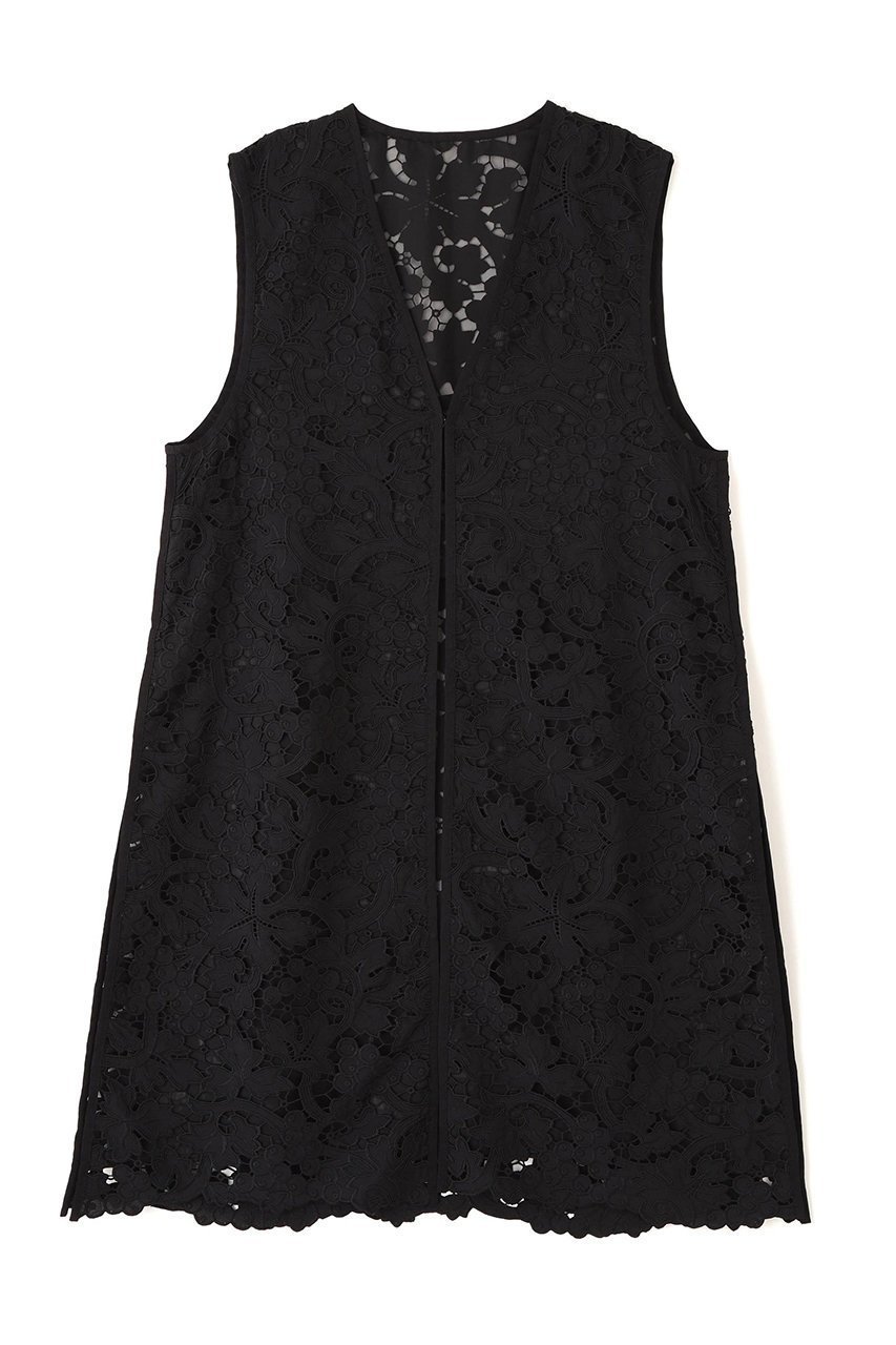 【アドーア/ADORE】のベリーレースブラウス インテリア・キッズ・メンズ・レディースファッション・服の通販 founy(ファウニー) 　ファッション　Fashion　レディースファッション　Fashion for Women　トップス・カットソー　Cut & Sew Tops　キャミソール&ノースリーブ　Camisoles & Sleeveless Tops　シャツ・ブラウス・オフィスカジュアル　Elegant Blouses & Button-Ups　ケミカル　Chemical, Chemical Wash　シアー　Sheer, See-Through　スリット　Slit, Slit Detail　ドレープ　Drape, Draping Fabric　ノースリーブ　Sleeveless, No-Sleeve　フロント　Front, Front Design　モチーフ　Motif, Design Theme　リーフ　Leaf, Botanical Leaf　ロング　Long, Long-Length　ブラック|ID: prp329100004901744 ipo3291000000036868996