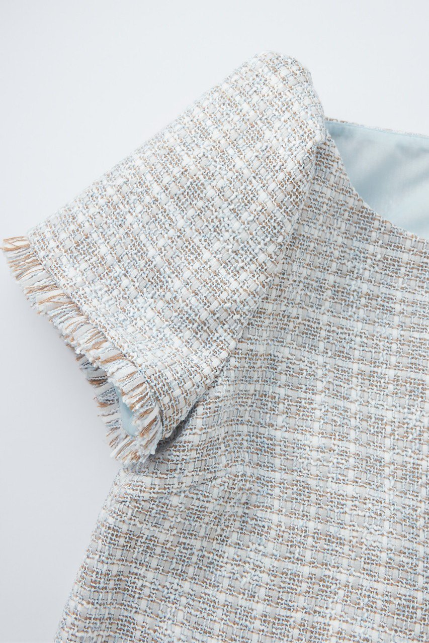 【デイジーリン/DAISY LIN】のWashable Tweed “Elegant Puff Dress” 人気、トレンドファッション・服の通販 founy(ファニー) 　ファッション　Fashion　レディースファッション　Fashion for Women　ワンピース　Dresses　フォーマル・パーティードレス・結婚式用ドレス　Elegant & Casual Dresses　チュニック　Tunic Tops & Dresses　エレガント 上品　Elegant　洗える　Machine Washable　クラシック　Classic, Timeless Style　スリーブ　Sleeve, Long Sleeve / Short Sleeve　チュニック　Tunic, Long Top　ツイード　Twill, Twill Weave　定番　Standard, Basic Item　フリンジ　Fringe, Tassel　ボックス　Boxy, Box Shape　リラックス　Relax, Relaxed Fit　other-3|ID: prp329100004901748 ipo3291000000036680873