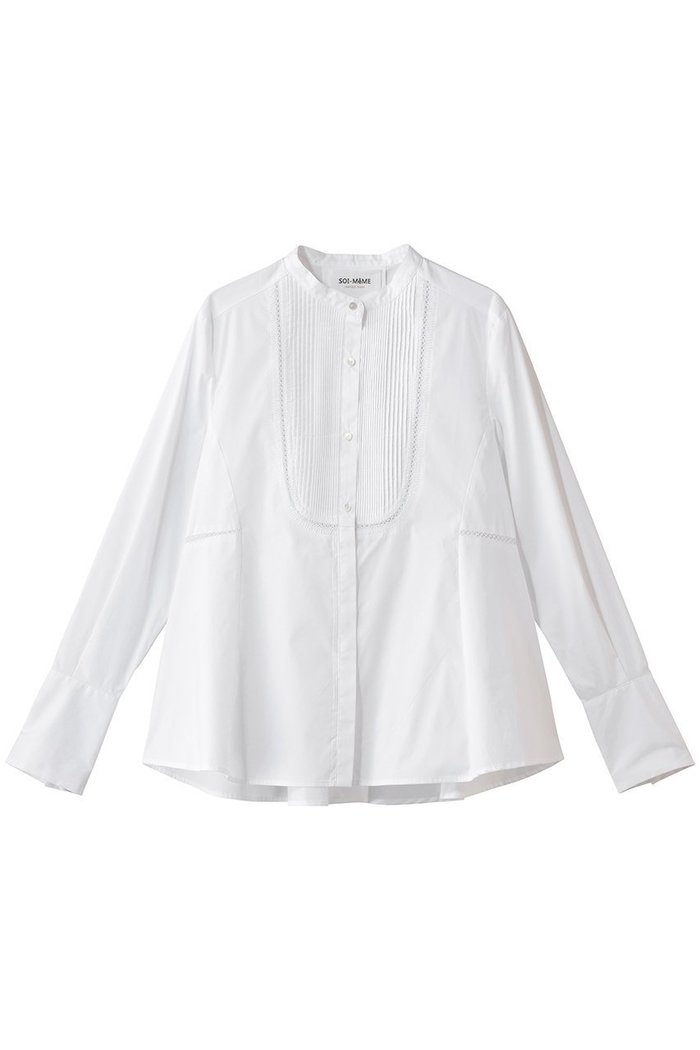 【マリリンムーン/MARILYN MOON】の【SOI-MeME】ピンタックブザムエンブロイダリーブラウス インテリア・キッズ・メンズ・レディースファッション・服の通販 founy(ファニー) https://founy.com/ ファッション Fashion レディースファッション Fashion for Women トップス・カットソー Cut & Sew Tops シャツ・ブラウス・オフィスカジュアル Elegant Blouses & Button-Ups スカラップ Scallop, Scalloped Edge スリーブ Sleeve, Long Sleeve / Short Sleeve ダブル Double, Double-Breasted フレア Flare, Flared モダン Modern, Contemporary ラグジュアリー Luxury, Elegant ロング Long, Long-Length 透かし Cut-Out, Lacework |ID: prp329100004901750 ipo3291000000036865781