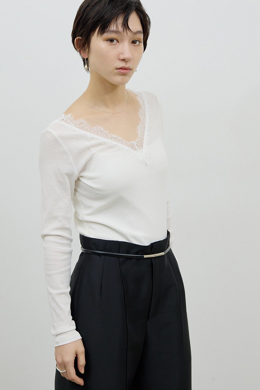 【ガリャルダガランテ/GALLARDAGALANTE】のVレースロンTee 人気、トレンドファッション・服の通販 founy(ファニー) ファッション Fashion レディースファッション Fashion for Women トップス・カットソー Cut & Sew Tops シャツ・ブラウス・オフィスカジュアル Elegant Blouses & Button-Ups ロングTシャツ・Tシャツ Longline T-Shirts & Tees カットソー・ベーシックTシャツ Cut-and-Sewn Tops / Stretch Tees & Basics おすすめ Recommended / Our Picks インナー Innerwear カットソー Cut and Sewn Top スリーブ Sleeve, Long Sleeve / Short Sleeve デコルテ Décolleté, Neckline マニッシュ Mannish, Boyish レース Lace, Lace Fabric ロング Long, Long-Length other-7|ID: prp329100004901754 ipo3291000000036711722