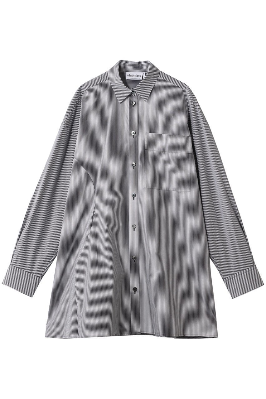 【ナゴンスタンス/nagonstans】のover flare shirt 人気、トレンドファッション・服の通販 founy(ファニー) 　ファッション　Fashion　レディースファッション　Fashion for Women　トップス・カットソー　Cut & Sew Tops　シャツ・ブラウス・オフィスカジュアル　Elegant Blouses & Button-Ups　アシンメトリー　Asymmetrical Style　ストライプ　Stripe, Striped Pattern　スリーブ　Sleeve, Long Sleeve / Short Sleeve　タイプライター　Typewriter Fabric, Crisp Cotton　フォルム　Silhouette, Form　フレア　Flare, Flared　ロング　Long, Long-Length　 other-1|ID: prp329100004901764 ipo3291000000036681044