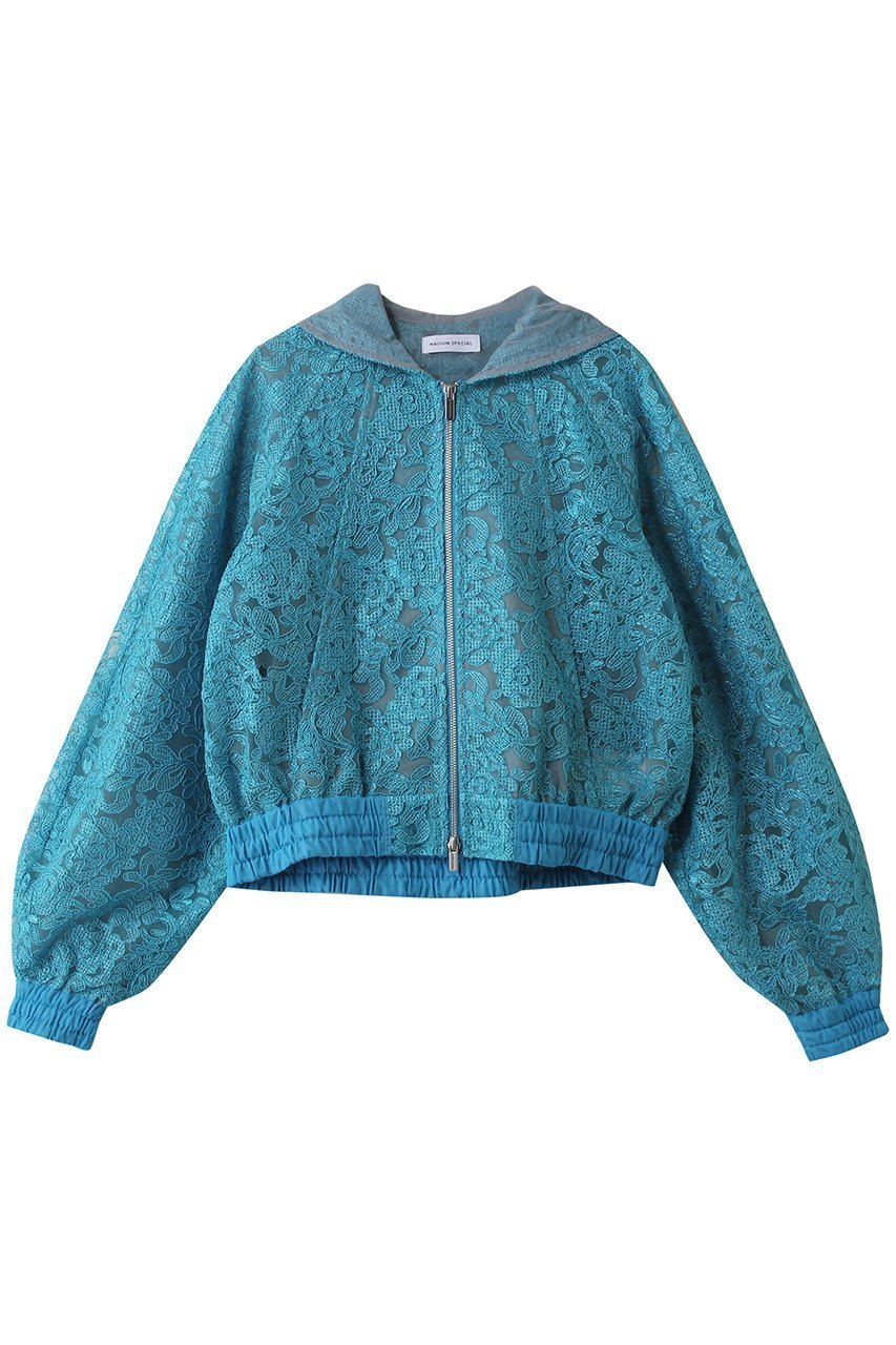 【メゾンスペシャル/MAISON SPECIAL】のTights Lace Parka/コードレースパーカー インテリア・キッズ・メンズ・レディースファッション・服の通販 founy(ファニー) 　ファッション　Fashion　レディースファッション　Fashion for Women　トップス・カットソー　Cut & Sew Tops　シャツ・ブラウス・オフィスカジュアル　Elegant Blouses & Button-Ups　レディースパーカー・カジュアルフーディー　Casual Hoodies & Sweatshirts　ロングTシャツ・Tシャツ　Longline T-Shirts & Tees　スウェット・クルーネックトップス　Sweatshirts & Crewnecks / Relaxed Fit Sweat Tops　カットソー・ベーシックTシャツ　Cut-and-Sewn Tops / Stretch Tees & Basics　タイツ＆レッグウェア&美脚効果　Tights & Sheer Legwear　インナー　Innerwear　春　Spring　キャミソール　Camisole, Spaghetti Strap Top　シンプル　Simple, Minimal　ジップ　Zip, Zipper　タンク　Tank Top, Sleeveless Top　パーカー　Hoodie, Parka　フェミニン　Feminine, Girly　ミックス　Mix, Mixed Style　レース　Lace, Lace Fabric　S/S・春夏　SS, Spring/Summer, Warm Season　おすすめ　Recommended / Our Picks　夏　Summer　エレガント 上品　Elegant　BLU(ブルー)|ID: prp329100004901771 ipo3291000000036681121