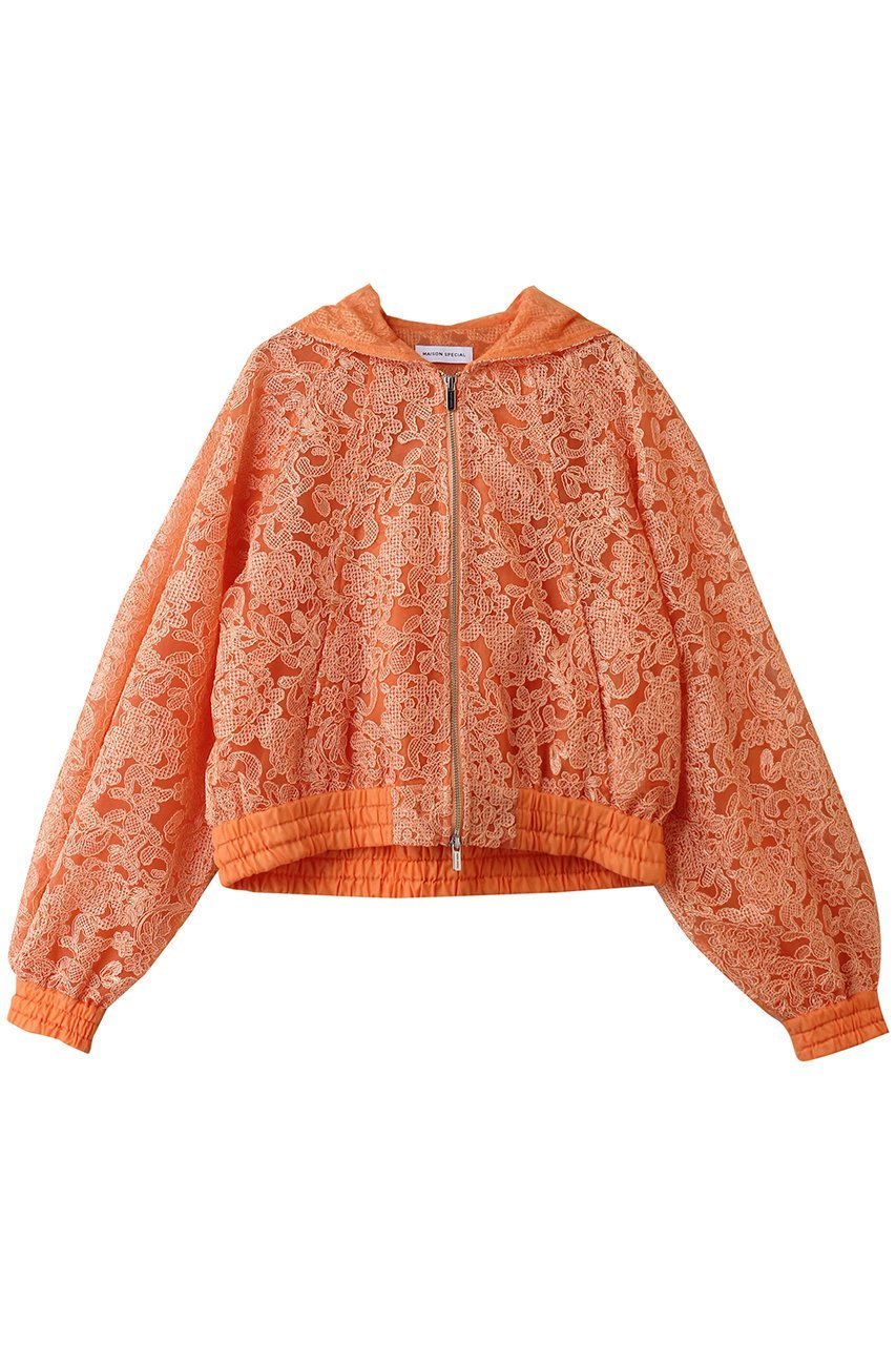 【メゾンスペシャル/MAISON SPECIAL】のTights Lace Parka/コードレースパーカー インテリア・キッズ・メンズ・レディースファッション・服の通販 founy(ファニー) 　ファッション　Fashion　レディースファッション　Fashion for Women　トップス・カットソー　Cut & Sew Tops　シャツ・ブラウス・オフィスカジュアル　Elegant Blouses & Button-Ups　レディースパーカー・カジュアルフーディー　Casual Hoodies & Sweatshirts　ロングTシャツ・Tシャツ　Longline T-Shirts & Tees　スウェット・クルーネックトップス　Sweatshirts & Crewnecks / Relaxed Fit Sweat Tops　カットソー・ベーシックTシャツ　Cut-and-Sewn Tops / Stretch Tees & Basics　タイツ＆レッグウェア&美脚効果　Tights & Sheer Legwear　インナー　Innerwear　春　Spring　キャミソール　Camisole, Spaghetti Strap Top　シンプル　Simple, Minimal　ジップ　Zip, Zipper　タンク　Tank Top, Sleeveless Top　パーカー　Hoodie, Parka　フェミニン　Feminine, Girly　ミックス　Mix, Mixed Style　レース　Lace, Lace Fabric　S/S・春夏　SS, Spring/Summer, Warm Season　おすすめ　Recommended / Our Picks　夏　Summer　エレガント 上品　Elegant　ORG(オレンジ)|ID: prp329100004901771 ipo3291000000036681122