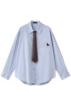 【メゾンスペシャル/MAISON SPECIAL】のStriped Neck Tie Shirt/ストライプネクタイシャツ 人気、トレンドファッション・服の通販 founy(ファニー) ファッション Fashion レディースファッション Fashion for Women トップス・カットソー Cut & Sew Tops シャツ・ブラウス・オフィスカジュアル Elegant Blouses & Button-Ups おすすめ Recommended / Our Picks カーゴパンツ Cargo Pants, Utility Pants スラックス Slacks, Dress Pants スリット Slit, Slit Detail スリーブ Sleeve, Long Sleeve / Short Sleeve デニム Denim, Jeans Material バランス Balance, Style Balance ロング Long, Long-Length thumbnail BLU(ブルー)|ID: prp329100004901775 ipo3291000000036681173