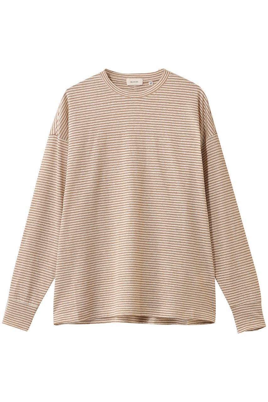 【ブラミンク/BLAMINK】のマルチボーダーロングスリーブ インテリア・キッズ・メンズ・レディースファッション・服の通販 founy(ファニー) 　ファッション　Fashion　レディースファッション　Fashion for Women　トップス・カットソー　Cut & Sew Tops　シャツ・ブラウス・オフィスカジュアル　Elegant Blouses & Button-Ups　ロングTシャツ・Tシャツ　Longline T-Shirts & Tees　カットソー・ベーシックTシャツ　Cut-and-Sewn Tops / Stretch Tees & Basics　インナー　Innerwear　スリーブ　Sleeve, Long Sleeve / Short Sleeve　ボーダー　Border, Stripe　ロング　Long, Long-Length　ベージュ|ID: prp329100004901780 ipo3291000000036681228