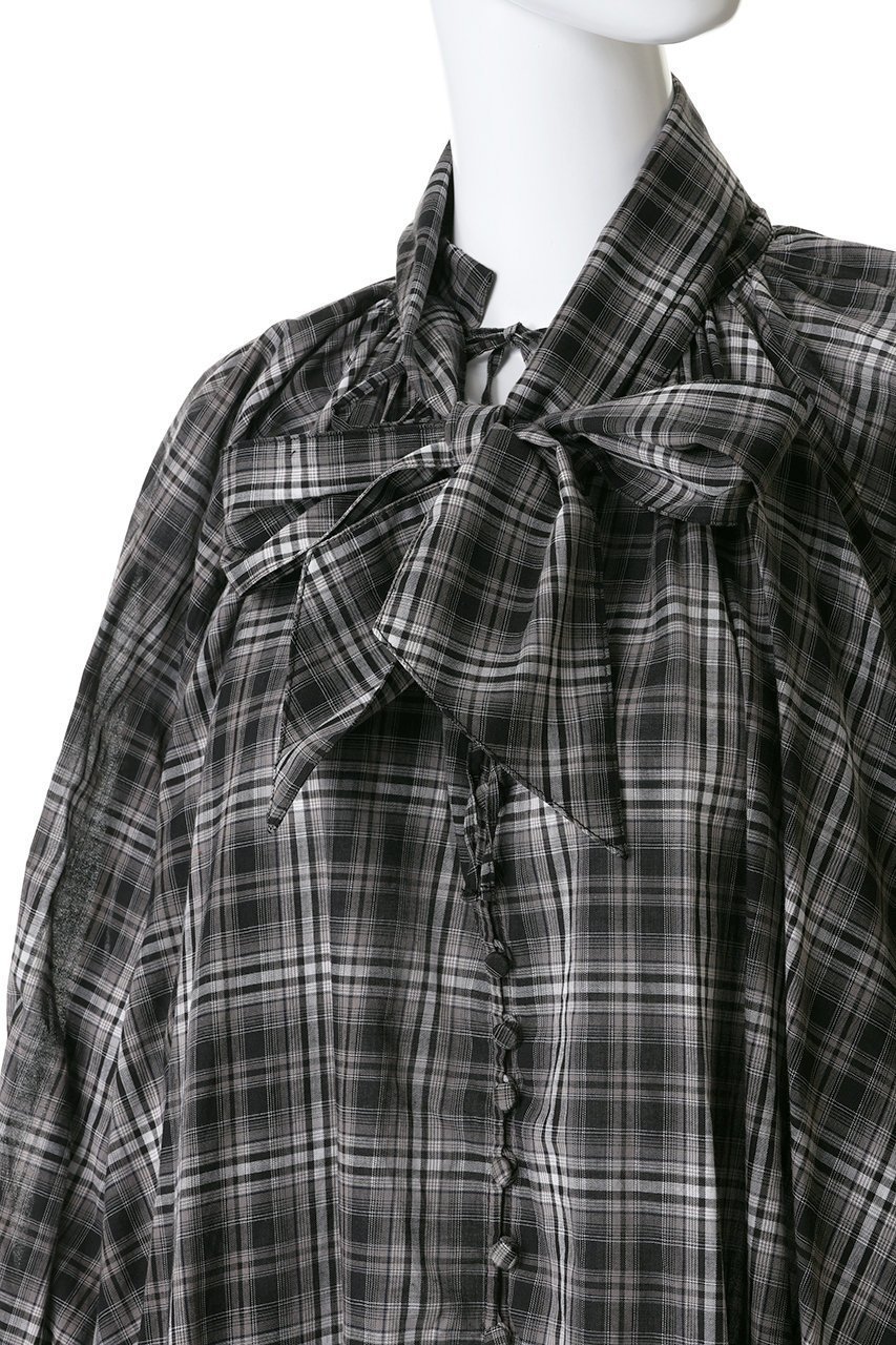 【メゾンスペシャル/MAISON SPECIAL】のV-neck voluminous blouse/タイ付Vネックボリュームブラウス 大人の最旬トレンドファッション＆コーディネート founy(ファウニー) 　ファッション　Fashion　レディースファッション　Fashion for Women　トップス・カットソー　Cut & Sew Tops　シャツ・ブラウス・オフィスカジュアル　Elegant Blouses & Button-Ups　Vネックトップス　V-Neck Tops / V-Cut Neckline Shirts　キュプラ　Cupro, Eco Fabric　ストライプ　Stripe, Striped Pattern　スリーブ　Sleeve, Long Sleeve / Short Sleeve　チェック　Check, Plaid, Tartan　フラット　Flat, Flat Shoes　フロント　Front, Front Design　マフラー　Scarf, Muffler　リボン　Ribbon, Bow　ロング　Long, Long-Length　other-5|ID: prp329100004901782 ipo3291000000036681250