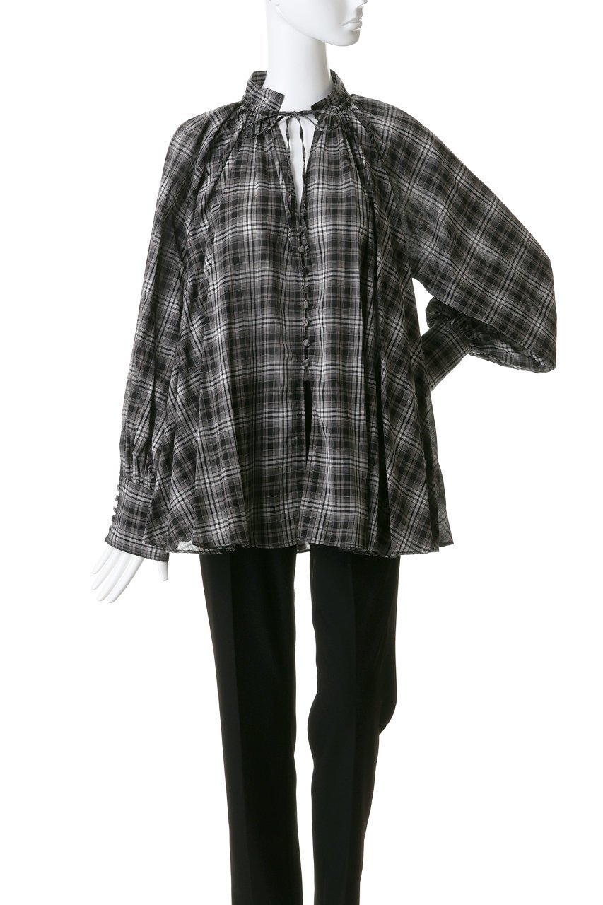 【メゾンスペシャル/MAISON SPECIAL】のV-neck voluminous blouse/タイ付Vネックボリュームブラウス 大人の最旬トレンドファッション＆コーディネート founy(ファウニー) 　ファッション　Fashion　レディースファッション　Fashion for Women　トップス・カットソー　Cut & Sew Tops　シャツ・ブラウス・オフィスカジュアル　Elegant Blouses & Button-Ups　Vネックトップス　V-Neck Tops / V-Cut Neckline Shirts　キュプラ　Cupro, Eco Fabric　ストライプ　Stripe, Striped Pattern　スリーブ　Sleeve, Long Sleeve / Short Sleeve　チェック　Check, Plaid, Tartan　フラット　Flat, Flat Shoes　フロント　Front, Front Design　マフラー　Scarf, Muffler　リボン　Ribbon, Bow　ロング　Long, Long-Length　other-6|ID: prp329100004901782 ipo3291000000036681251