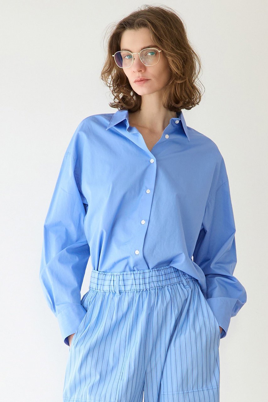【マルティニーク/martinique】のESSENTIAL レギュラーシャツ インテリア・キッズ・メンズ・レディースファッション・服の通販 founy(ファウニー) 　ファッション　Fashion　レディースファッション　Fashion for Women　トップス・カットソー　Cut & Sew Tops　シャツ・ブラウス・オフィスカジュアル　Elegant Blouses & Button-Ups　インナー　Innerwear　コンパクト　Compact, Small Size　スタンダード　Standard, Basic　スリーブ　Sleeve, Long Sleeve / Short Sleeve　バランス　Balance, Style Balance　レギュラー　Regular, Standard Fit　ロング　Long, Long-Length　サックス|ID: prp329100004901790 ipo3291000000036681314