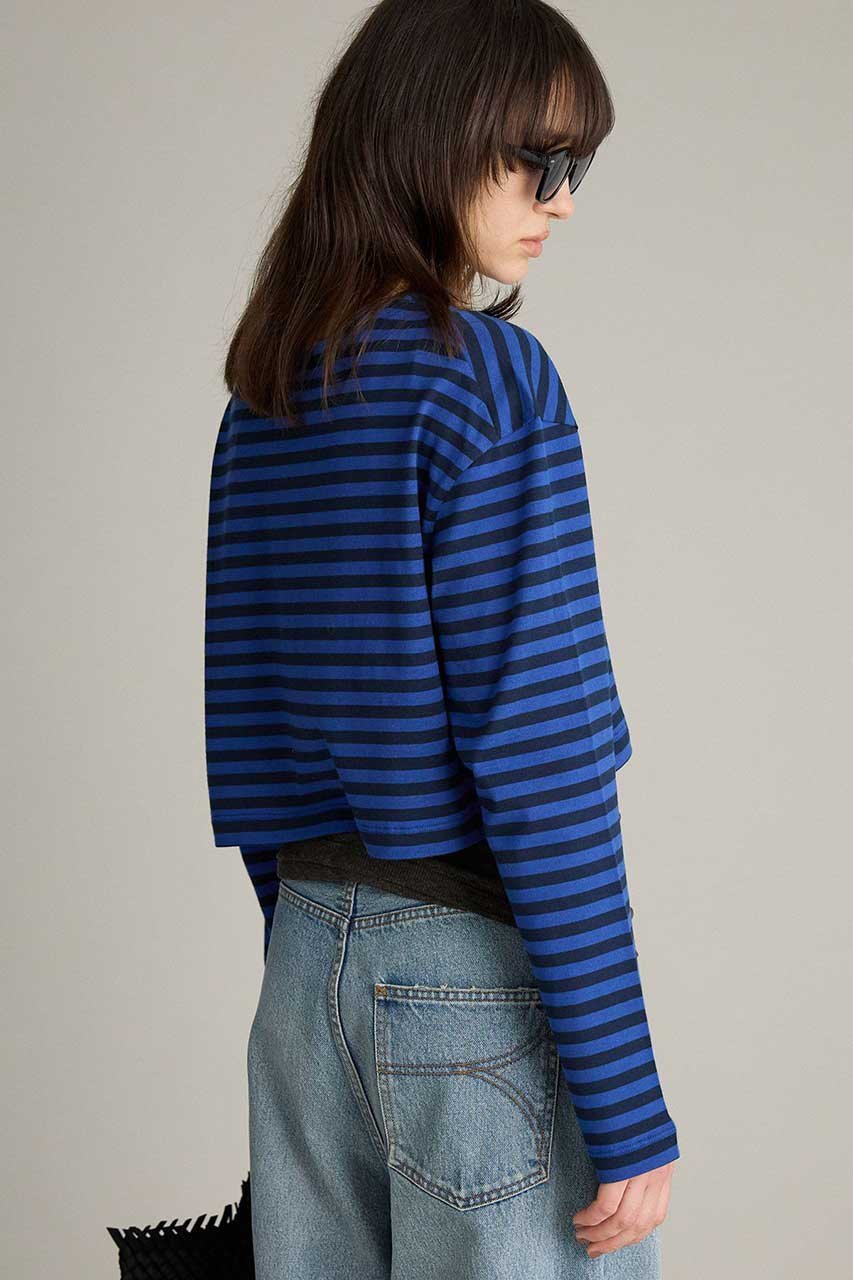 【ブリル/BRILL】のワイドクロップドカットソー 人気、トレンドファッション・服の通販 founy(ファニー) 　ファッション　Fashion　レディースファッション　Fashion for Women　トップス・カットソー　Cut & Sew Tops　シャツ・ブラウス・オフィスカジュアル　Elegant Blouses & Button-Ups　ロングTシャツ・Tシャツ　Longline T-Shirts & Tees　カットソー・ベーシックTシャツ　Cut-and-Sewn Tops / Stretch Tees & Basics　スリーブ　Sleeve, Long Sleeve / Short Sleeve　バスク　Basque, Basque Style　バランス　Balance, Style Balance　ボーダー　Border, Stripe　ロング　Long, Long-Length　再入荷　Restock / Back in Stock　other-5|ID: prp329100004901803 ipo3291000000036681911