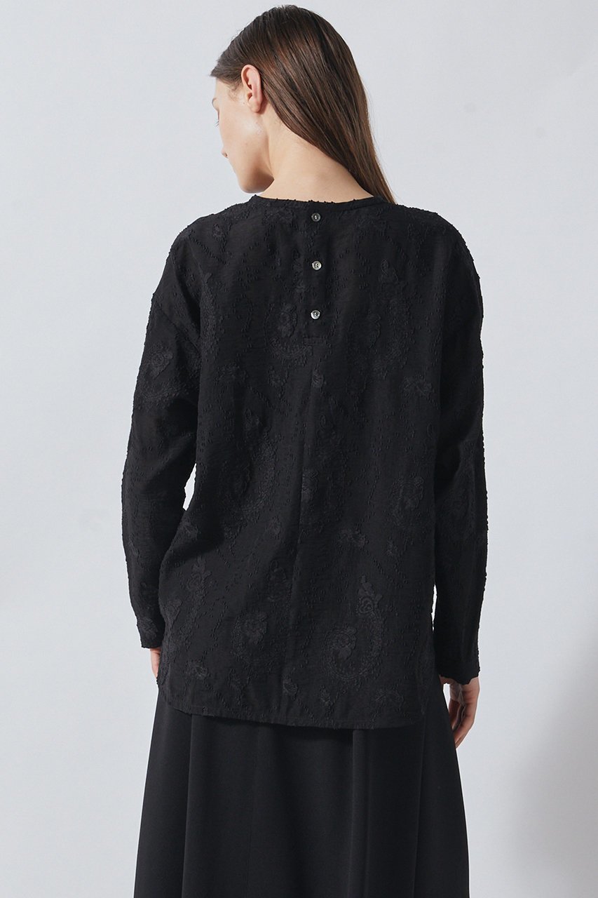 【フローレント/FLORENT】のカットジャカード クルーネック ブラウス 人気、トレンドファッション・服の通販 founy(ファニー) 　ファッション　Fashion　レディースファッション　Fashion for Women　トップス・カットソー　Cut & Sew Tops　シャツ・ブラウス・オフィスカジュアル　Elegant Blouses & Button-Ups　シンプル　Simple, Minimal　ジャカード／ジャガード　Jacquard, Woven Pattern　スリーブ　Sleeve, Long Sleeve / Short Sleeve　ロング　Long, Long-Length　新作・新入荷　New Arrivals / New In　other-8|ID: prp329100004901807 ipo3291000000036681962