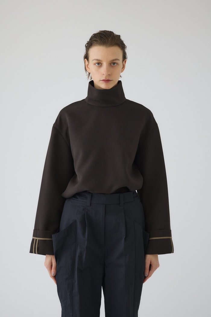 【リムアーク/RIM.ARK】のCuffed sleeve PO/プルオーバー インテリア・キッズ・メンズ・レディースファッション・服の通販 founy(ファウニー) https://founy.com/ ファッション Fashion レディースファッション Fashion for Women トップス・カットソー Cut & Sew Tops シャツ・ブラウス・オフィスカジュアル Elegant Blouses & Button-Ups カジュアルプルオーバー・ニットトップス Pullovers & Knit Tops / Casual Pullovers カフス Cuff Design シンプル Simple, Minimal スラックス Slacks, Dress Pants スリーブ Sleeve, Long Sleeve / Short Sleeve ハイネック High Neck, Mock Neck ロング Long, Long-Length |ID: prp329100004901826 ipo3291000000036682172