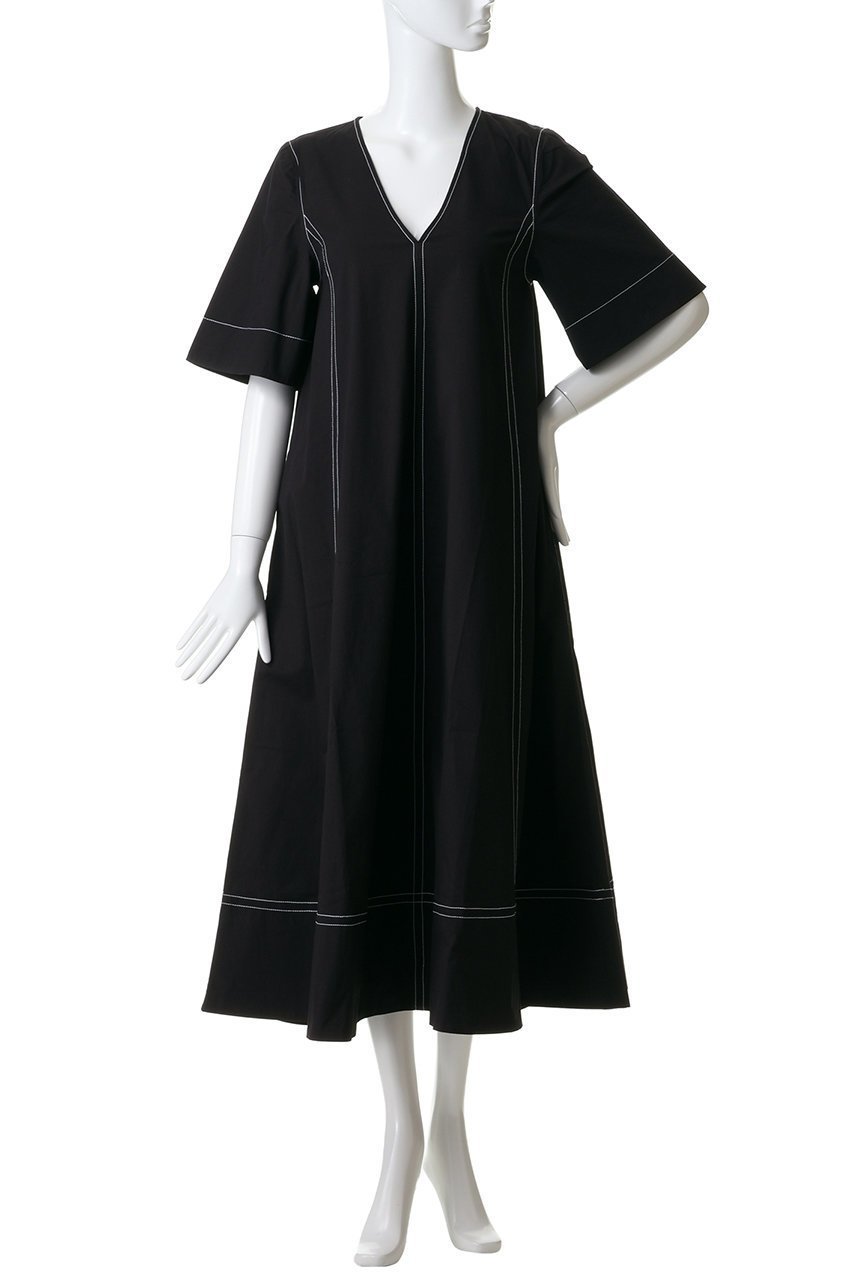 【ガニー/GANNI】のStretch Cotton Aライン ロング ドレス 人気、トレンドファッション・服の通販 founy(ファニー) 　ファッション　Fashion　レディースファッション　Fashion for Women　ワンピース　Dresses　フォーマル・パーティードレス・結婚式用ドレス　Elegant & Casual Dresses　チュニック　Tunic Tops & Dresses　シューズ　Shoes, Footwear　ストレッチ　Stretch, Stretchy Fabric　チュニック　Tunic, Long Top　ドレス　Dress, One-Piece　ロング　Long, Long-Length　other-2|ID: prp329100004901835 ipo3291000000036682244