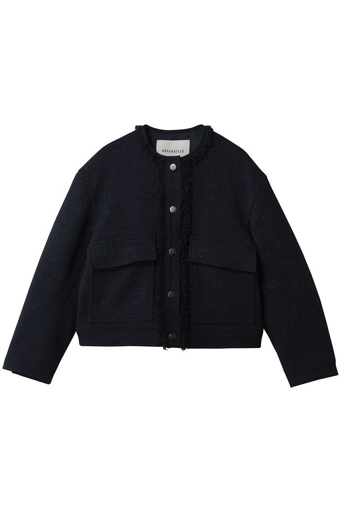 【デパリエ/DEPAREILLE】のコットンツイードジャケット インテリア・キッズ・メンズ・レディースファッション・服の通販 founy(ファニー) https://founy.com/ ファッション Fashion レディースファッション Fashion for Women アウター Coat / Outerwear Collection レディースジャケット・軽アウター Jackets オケージョン Occasion Wear シンプル Simple, Minimal ジャケット Jacket, Outerwear ツイード Twill, Twill Weave フリンジ Fringe, Tassel フロント Front, Front Design エレガント 上品 Elegant |ID: prp329100004901885 ipo3291000000036682643
