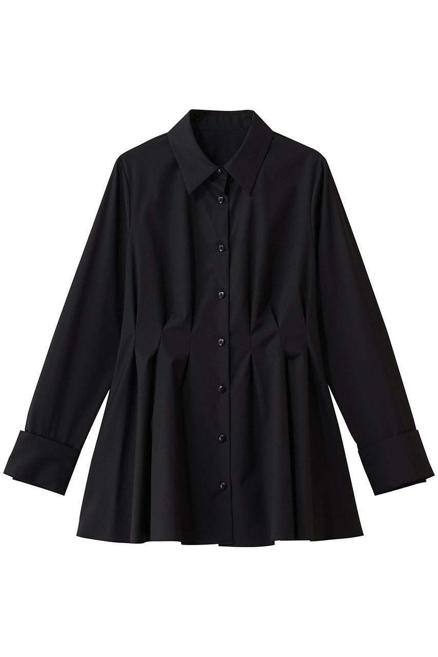 【アルアバイル/allureville】の【LOULOU WILLOUGHBY】タックシェイプシャツ インテリア・キッズ・メンズ・レディースファッション・服の通販 founy(ファニー) ファッション Fashion レディースファッション Fashion for Women トップス・カットソー Cut & Sew Tops シャツ・ブラウス・オフィスカジュアル Elegant Blouses & Button-Ups おすすめ Recommended / Our Picks カフス Cuff Design シェイプ Shape, Slim Fit ジャケット Jacket, Outerwear スリーブ Sleeve, Long Sleeve / Short Sleeve チュニック Tunic, Long Top フィット Fit, Slim Fit フレア Flare, Flared ロング Long, Long-Length ブラック|ID: prp329100004901889 ipo3291000000036682713