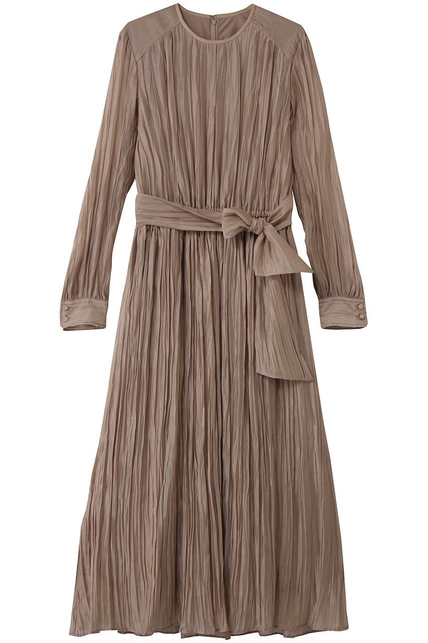 【デザイン ワークス/DESIGN WORKS】のオーガンジープリーツ加工ボウタイワンピース インテリア・キッズ・メンズ・レディースファッション・服の通販 founy(ファニー) 　ファッション　Fashion　レディースファッション　Fashion for Women　ワンピース　Dresses　チュニック　Tunic Tops & Dresses　オケージョン　Occasion Wear　オーガンジー　Organza Fabric　シンプル　Simple, Minimal　チュニック　Tunic, Long Top　フェミニン　Feminine, Girly　プリーツ　Pleats, Pleated　リラックス　Relax, Relaxed Fit　ロング　Long, Long-Length　エレガント 上品　Elegant　ピンク|ID: prp329100004901892 ipo3291000000036682758