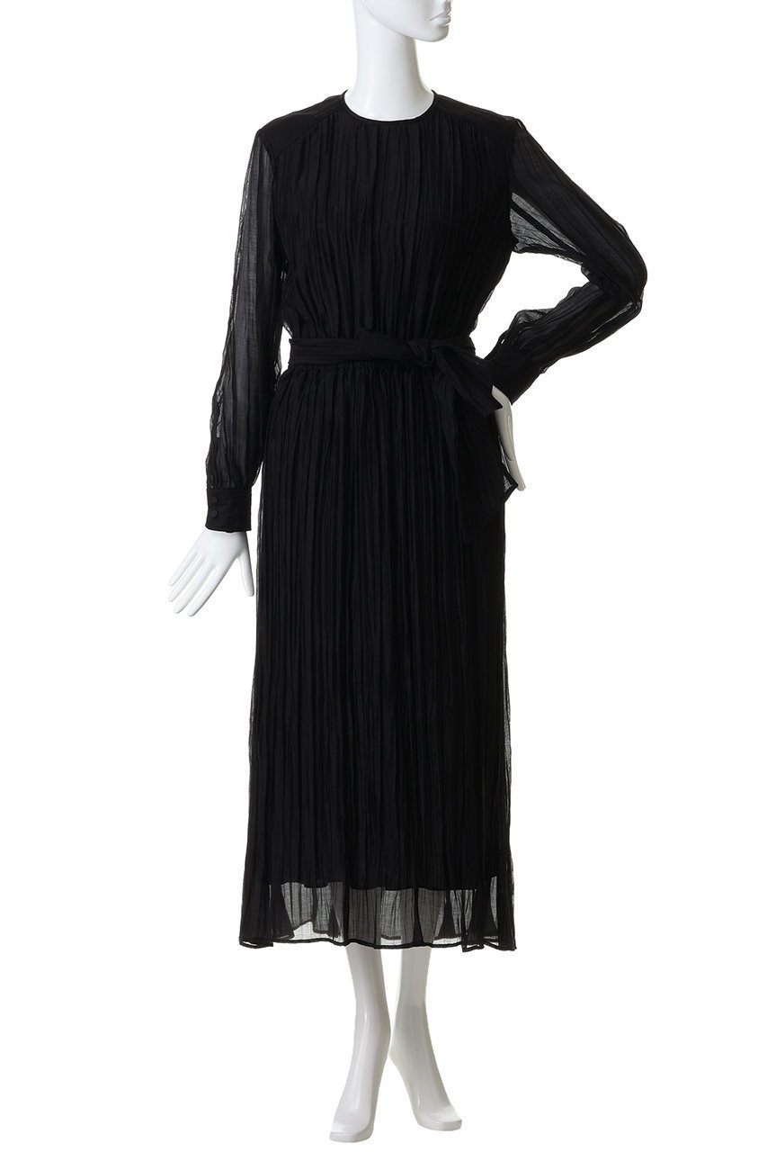 【デザイン ワークス/DESIGN WORKS】のオーガンジープリーツ加工ボウタイワンピース 人気、トレンドファッション・服の通販 founy(ファニー) 　ファッション　Fashion　レディースファッション　Fashion for Women　ワンピース　Dresses　チュニック　Tunic Tops & Dresses　オケージョン　Occasion Wear　オーガンジー　Organza Fabric　シンプル　Simple, Minimal　チュニック　Tunic, Long Top　フェミニン　Feminine, Girly　プリーツ　Pleats, Pleated　リラックス　Relax, Relaxed Fit　ロング　Long, Long-Length　エレガント 上品　Elegant　other-2|ID: prp329100004901892 ipo3291000000036682760