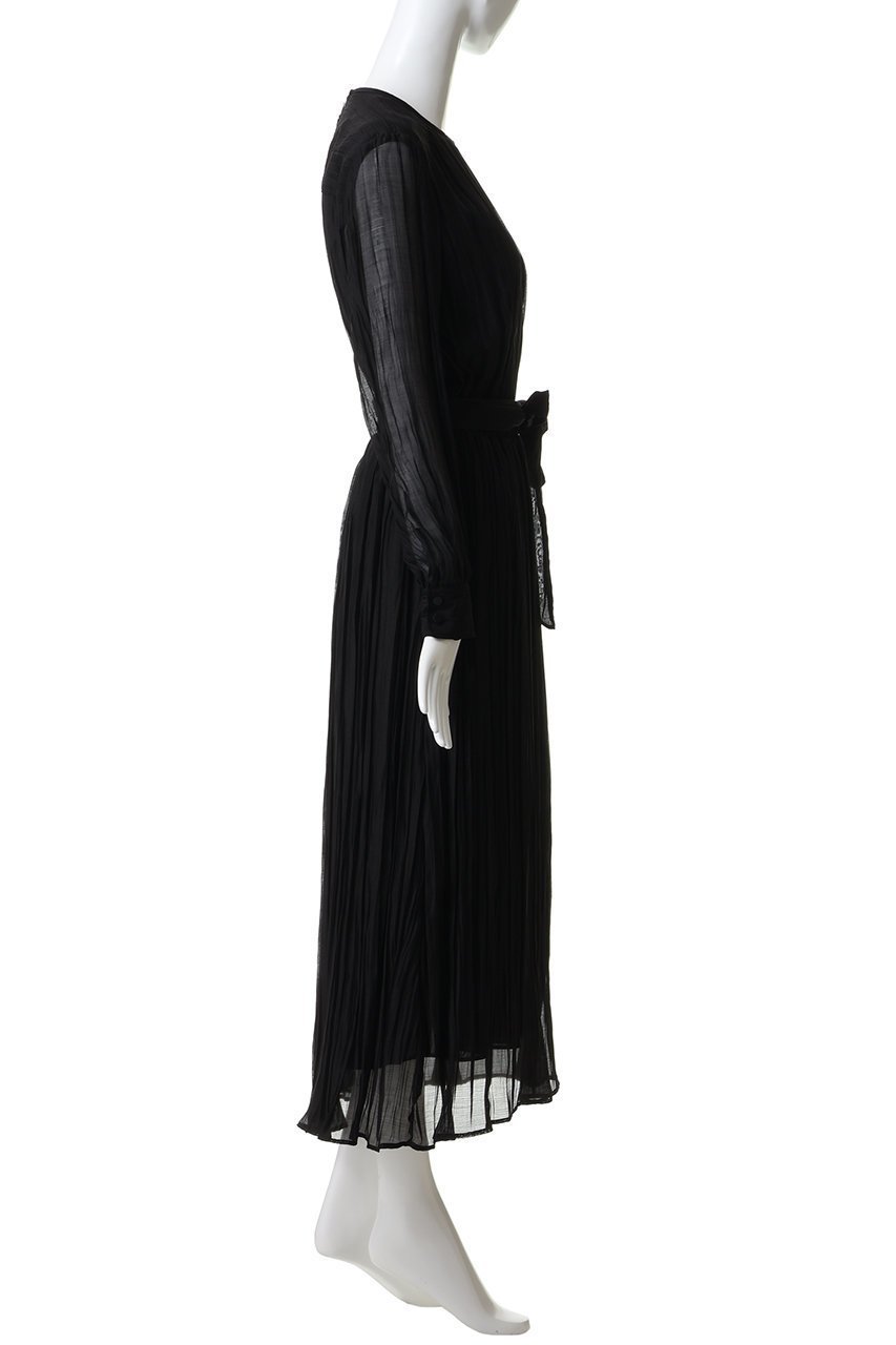 【デザイン ワークス/DESIGN WORKS】のオーガンジープリーツ加工ボウタイワンピース 人気、トレンドファッション・服の通販 founy(ファニー) 　ファッション　Fashion　レディースファッション　Fashion for Women　ワンピース　Dresses　チュニック　Tunic Tops & Dresses　オケージョン　Occasion Wear　オーガンジー　Organza Fabric　シンプル　Simple, Minimal　チュニック　Tunic, Long Top　フェミニン　Feminine, Girly　プリーツ　Pleats, Pleated　リラックス　Relax, Relaxed Fit　ロング　Long, Long-Length　エレガント 上品　Elegant　other-3|ID: prp329100004901892 ipo3291000000036682761