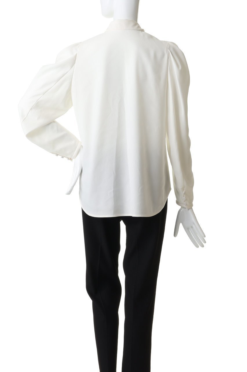 【デザイン ワークス/DESIGN WORKS】のバックサテンジョーゼットボウタイリボンブラウス 人気、トレンドファッション・服の通販 founy(ファニー) 　ファッション　Fashion　レディースファッション　Fashion for Women　トップス・カットソー　Cut & Sew Tops　シャツ・ブラウス・オフィスカジュアル　Elegant Blouses & Button-Ups　バッグ　Bags　オケージョン　Occasion Wear　ジャケット　Jacket, Outerwear　ストレッチ　Stretch, Stretchy Fabric　スリーブ　Sleeve, Long Sleeve / Short Sleeve　ドレープ　Drape, Draping Fabric　ロング　Long, Long-Length　エレガント 上品　Elegant　ビジネス 仕事 通勤　Business / Work / Commuting　other-4|ID: prp329100004901893 ipo3291000000036682771