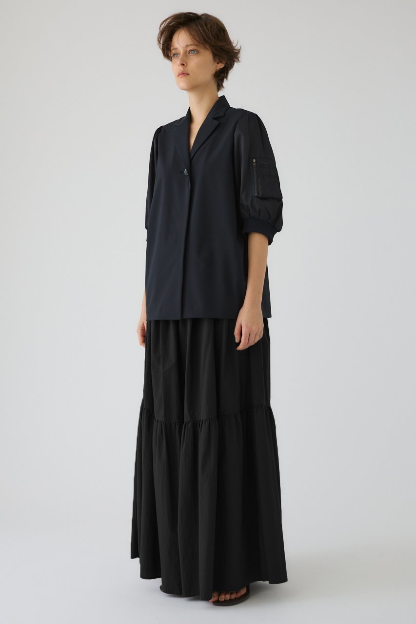 【リムアーク/RIM.ARK】のMA-1 sleeve SH/シャツ 人気、トレンドファッション・服の通販 founy(ファニー) 　ファッション　Fashion　レディースファッション　Fashion for Women　アウター　Coat / Outerwear Collection　MA-1ジャケット　MA-1 Bomber Jackets / Flight Jackets　トップス・カットソー　Cut & Sew Tops　シャツ・ブラウス・オフィスカジュアル　Elegant Blouses & Button-Ups　おすすめ　Recommended / Our Picks　コンパクト　Compact, Small Size　スリーブ　Sleeve, Long Sleeve / Short Sleeve　ツイル　Twist, Twisted Detail　テーラード　Tailored, Tailored Fit　ハーフ　Half, Half-Length　ロング　Long, Long-Length　再入荷　Restock / Back in Stock　other-8|ID: prp329100004901896 ipo3291000000036682803