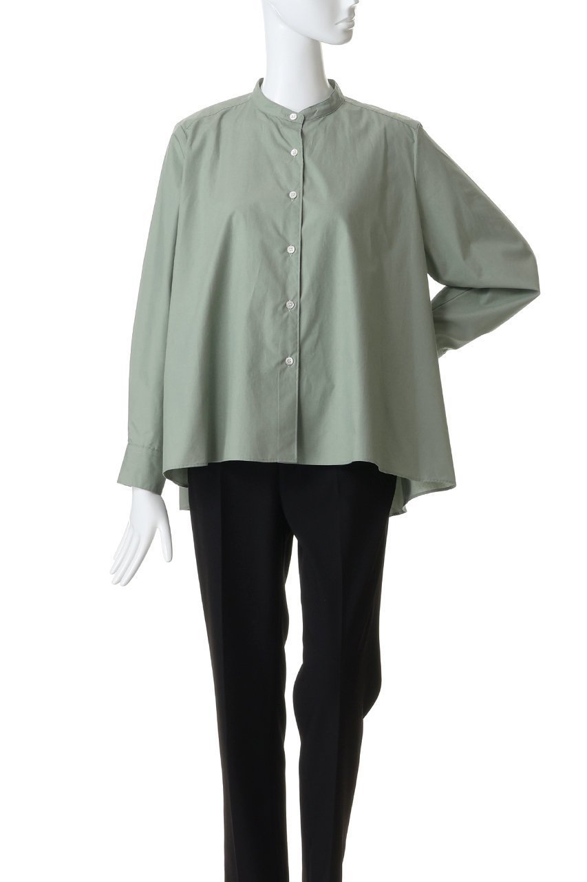【ミディウミ/MidiUmi】のA line band collar shirt シャツ 人気、トレンドファッション・服の通販 founy(ファニー) 　ファッション　Fashion　レディースファッション　Fashion for Women　トップス・カットソー　Cut & Sew Tops　シャツ・ブラウス・オフィスカジュアル　Elegant Blouses & Button-Ups　スリーブ　Sleeve, Long Sleeve / Short Sleeve　フェミニン　Feminine, Girly　ロング　Long, Long-Length　定番　Standard, Basic Item　other-2|ID: prp329100004901912 ipo3291000000036712000