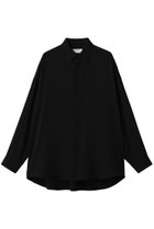 【グラフペーパー/Graphpaper】のSatin Oversized Regular Collor Shirt 人気、トレンドファッション・服の通販 founy(ファニー) ファッション Fashion レディースファッション Fashion for Women トップス・カットソー Cut & Sew Tops シャツ・ブラウス・オフィスカジュアル Elegant Blouses & Button-Ups サテン Satin, Glossy Fabric スリーブ Sleeve, Long Sleeve / Short Sleeve リラックス Relax, Relaxed Fit レギュラー Regular, Standard Fit ロング Long, Long-Length エレガント 上品 Elegant 羽織 Haori, Light Jacket thumbnail BLACK|ID: prp329100004901915 ipo3291000000036682981