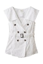 【アキラナカ/AKIRANAKA】のBlock フラワー シャツジレ 人気、トレンドファッション・服の通販 founy(ファニー) ファッション Fashion レディースファッション Fashion for Women アウター Coat / Outerwear Collection トップス・カットソー Cut & Sew Tops シャツ・ブラウス・オフィスカジュアル Elegant Blouses & Button-Ups ベスト&ジレ / 重ね着スタイル Vests & Gilets エレガント 上品 Elegant クラシカル Classical, Vintage-Inspired ショート Short, Short Length ジャカード／ジャガード Jacquard, Woven Pattern スリーブ Sleeve, Long Sleeve / Short Sleeve デコルテ Décolleté, Neckline トレンチ Trench, Trench Coat フラワー Flower, Floral ブロック Block, Solid Block Pattern モダン Modern, Contemporary モチーフ Motif, Design Theme リラックス Relax, Relaxed Fit thumbnail ホワイト|ID: prp329100004901916 ipo3291000000036682990