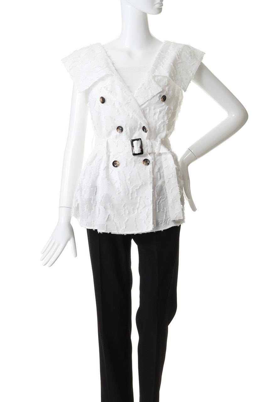 【アキラナカ/AKIRANAKA】のBlock フラワー シャツジレ 人気、トレンドファッション・服の通販 founy(ファニー) 　ファッション　Fashion　レディースファッション　Fashion for Women　アウター　Coat / Outerwear Collection　トップス・カットソー　Cut & Sew Tops　シャツ・ブラウス・オフィスカジュアル　Elegant Blouses & Button-Ups　ベスト&ジレ / 重ね着スタイル　Vests & Gilets　エレガント 上品　Elegant　クラシカル　Classical, Vintage-Inspired　ショート　Short, Short Length　ジャカード／ジャガード　Jacquard, Woven Pattern　スリーブ　Sleeve, Long Sleeve / Short Sleeve　デコルテ　Décolleté, Neckline　トレンチ　Trench, Trench Coat　フラワー　Flower, Floral　ブロック　Block, Solid Block Pattern　モダン　Modern, Contemporary　モチーフ　Motif, Design Theme　リラックス　Relax, Relaxed Fit　other-2|ID: prp329100004901916 ipo3291000000036682991