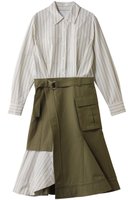 【スリーワン フィリップリム/3.1 Phillip Lim】のロングスリーブ コンボ シャツドレス with フリルスカート 人気、トレンドファッション・服の通販 founy(ファニー) ファッション Fashion レディースファッション Fashion for Women スカート Skirts ワンピース Dresses なめらか Smooth, Silky Texture クラシック Classic, Timeless Style ストライプ Stripe, Striped Pattern スリーブ Sleeve, Long Sleeve / Short Sleeve チュニック Tunic, Long Top ドレス Dress, One-Piece フリル Frill, Ruffle ミックス Mix, Mixed Style モダン Modern, Contemporary ラップ Wrap, Wrap Design ロング Long, Long-Length |ID:prp329100004901924