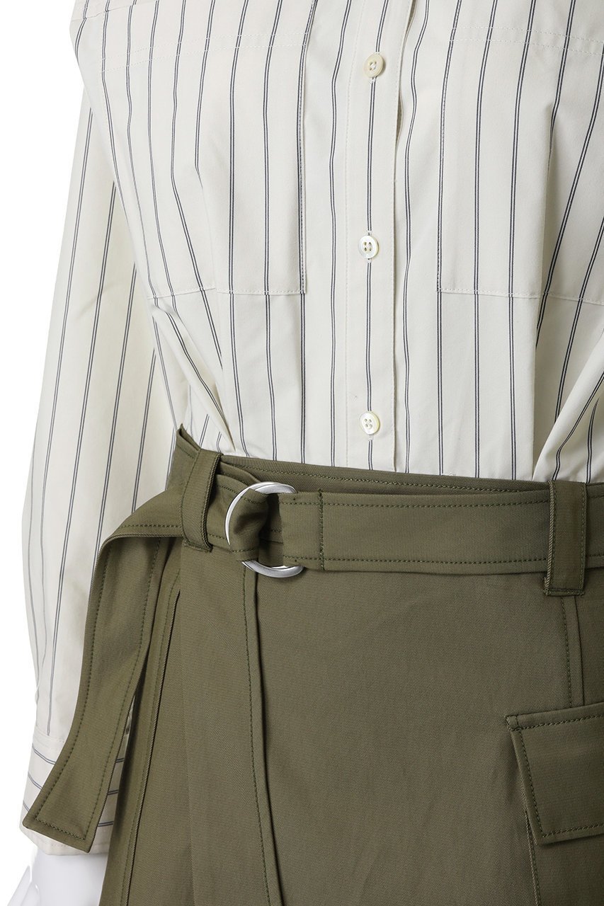 【スリーワン フィリップリム/3.1 Phillip Lim】のロングスリーブ コンボ シャツドレス with フリルスカート 人気、トレンドファッション・服の通販 founy(ファニー) 　ファッション　Fashion　レディースファッション　Fashion for Women　スカート　Skirts　ワンピース　Dresses　なめらか　Smooth, Silky Texture　クラシック　Classic, Timeless Style　ストライプ　Stripe, Striped Pattern　スリーブ　Sleeve, Long Sleeve / Short Sleeve　チュニック　Tunic, Long Top　ドレス　Dress, One-Piece　フリル　Frill, Ruffle　ミックス　Mix, Mixed Style　モダン　Modern, Contemporary　ラップ　Wrap, Wrap Design　ロング　Long, Long-Length　other-5|ID: prp329100004901924 ipo3291000000036683059