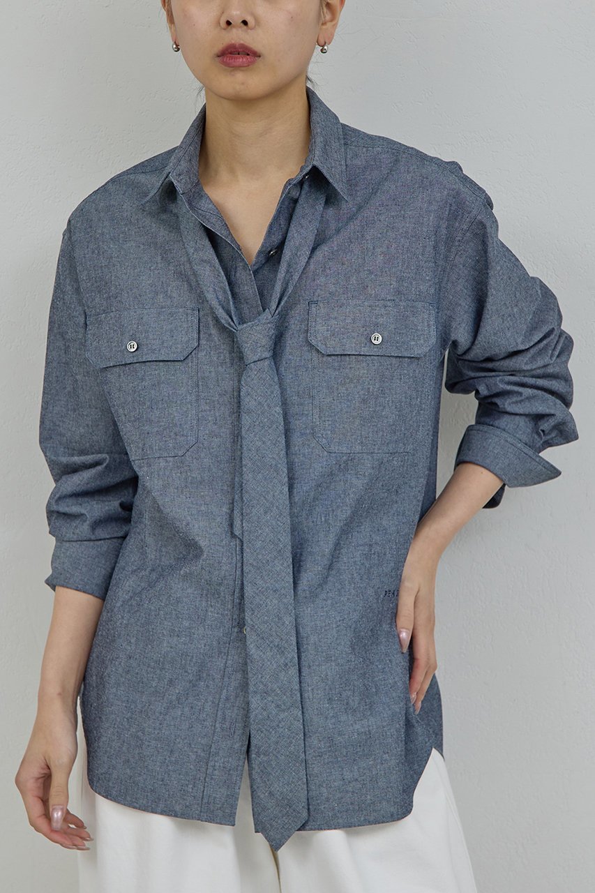 【ガリャルダガランテ/GALLARDAGALANTE】の【PEAS】タイ付きシャツ 人気、トレンドファッション・服の通販 founy(ファニー) ファッション Fashion レディースファッション Fashion for Women トップス・カットソー Cut & Sew Tops シャツ・ブラウス・オフィスカジュアル Elegant Blouses & Button-Ups おすすめ Recommended / Our Picks スリーブ Sleeve, Long Sleeve / Short Sleeve マニッシュ Mannish, Boyish リラックス Relax, Relaxed Fit ロング Long, Long-Length ワーク Workwear, Utility Style ヴィンテージ Vintage Style other-5|ID: prp329100004901933 ipo3291000000036683151