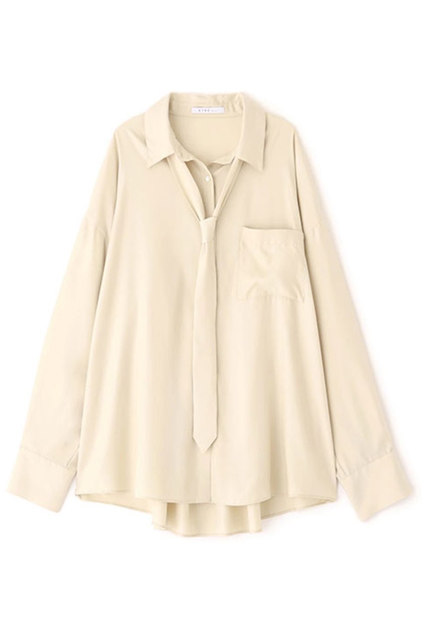 【エトレトウキョウ/ETRE TOKYO】のキュプラネクタイオーバーサイズシャツ 人気、トレンドファッション・服の通販 founy(ファニー) 　ファッション　Fashion　レディースファッション　Fashion for Women　トップス・カットソー　Cut & Sew Tops　シャツ・ブラウス・オフィスカジュアル　Elegant Blouses & Button-Ups　カフス　Cuff Design　キュプラ　Cupro, Eco Fabric　シンプル　Simple, Minimal　スリーブ　Sleeve, Long Sleeve / Short Sleeve　とろみ　Fluid, Flowy Fabric　ドレープ　Drape, Draping Fabric　なめらか　Smooth, Silky Texture　フロント　Front, Front Design　ポケット　Pocket, Pocket Detail　リラックス　Relax, Relaxed Fit　ロング　Long, Long-Length　エレガント 上品　Elegant　other-6|ID: prp329100004901936 ipo3291000000036683221