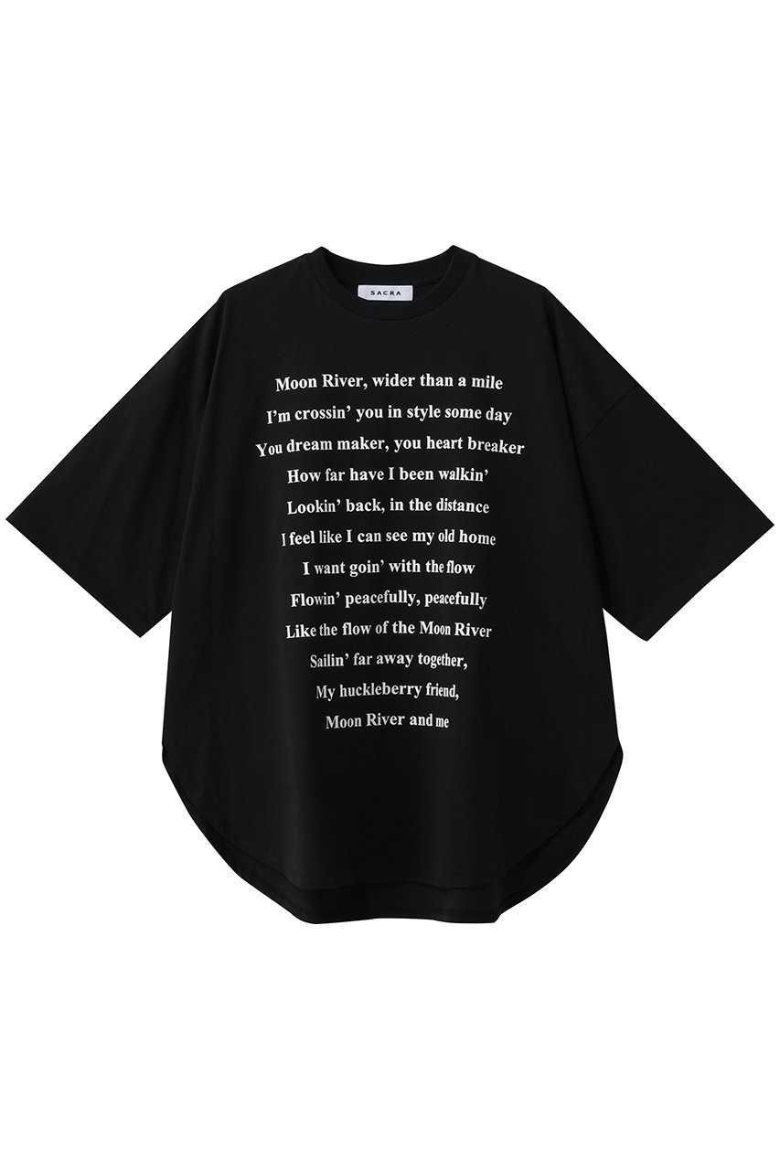 【サクラ/SACRA】のファインコットンプリントカットソー インテリア・キッズ・メンズ・レディースファッション・服の通販 founy(ファニー) ファッション Fashion レディースファッション Fashion for Women トップス・カットソー Cut & Sew Tops シャツ・ブラウス・オフィスカジュアル Elegant Blouses & Button-Ups ロングTシャツ・Tシャツ Longline T-Shirts & Tees カットソー・ベーシックTシャツ Cut-and-Sewn Tops / Stretch Tees & Basics インナー Innerwear ショート Short, Short Length スリーブ Sleeve, Long Sleeve / Short Sleeve フロント Front, Front Design ブラック|ID: prp329100004901941 ipo3291000000036683324