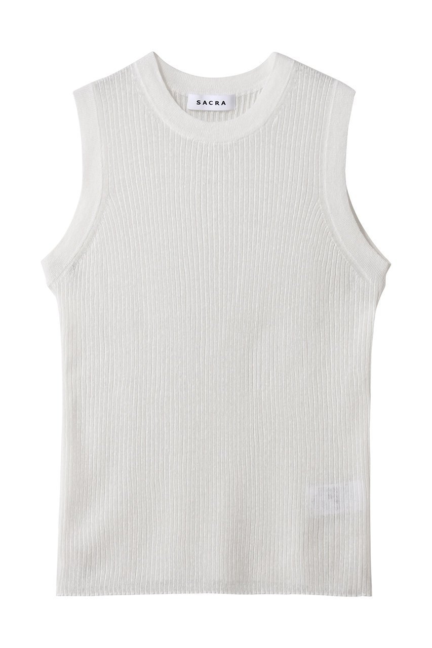 【サクラ/SACRA】のメランジリブタンクトップ インテリア・キッズ・メンズ・レディースファッション・服の通販 founy(ファニー) 　ファッション　Fashion　レディースファッション　Fashion for Women　トップス・カットソー　Cut & Sew Tops　キャミソール&ノースリーブ　Camisoles & Sleeveless Tops　シャツ・ブラウス・オフィスカジュアル　Elegant Blouses & Button-Ups　ロングTシャツ・Tシャツ　Longline T-Shirts & Tees　カットソー・ベーシックTシャツ　Cut-and-Sewn Tops / Stretch Tees & Basics　インナー　Innerwear　キャミソール　Camisole, Spaghetti Strap Top　コンパクト　Compact, Small Size　シアー　Sheer, See-Through　タンク　Tank Top, Sleeveless Top　ノースリーブ　Sleeveless, No-Sleeve　メランジ　Melange, Mixed Yarn　リネン　Linen, Linen Fabric　リラックス　Relax, Relaxed Fit　ホワイト|ID: prp329100004901942 ipo3291000000036683333
