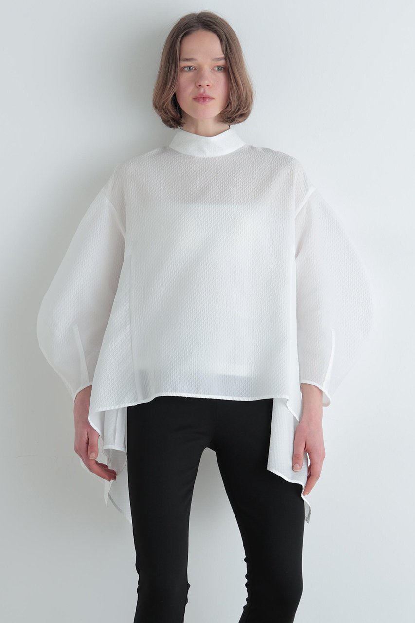 【ル フィル/LE PHIL】のスクエアジャカードブラウス 人気、トレンドファッション・服の通販 founy(ファニー) 　ファッション　Fashion　レディースファッション　Fashion for Women　トップス・カットソー　Cut & Sew Tops　シャツ・ブラウス・オフィスカジュアル　Elegant Blouses & Button-Ups　ジャカード／ジャガード　Jacquard, Woven Pattern　スタンダード　Standard, Basic　スリーブ　Sleeve, Long Sleeve / Short Sleeve　バランス　Balance, Style Balance　フレア　Flare, Flared　ロング　Long, Long-Length　other-2|ID: prp329100004901960 ipo3291000000036683499