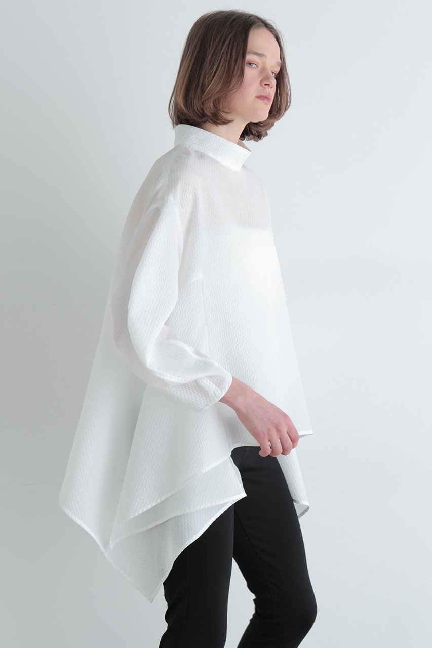 【ル フィル/LE PHIL】のスクエアジャカードブラウス 人気、トレンドファッション・服の通販 founy(ファニー) 　ファッション　Fashion　レディースファッション　Fashion for Women　トップス・カットソー　Cut & Sew Tops　シャツ・ブラウス・オフィスカジュアル　Elegant Blouses & Button-Ups　ジャカード／ジャガード　Jacquard, Woven Pattern　スタンダード　Standard, Basic　スリーブ　Sleeve, Long Sleeve / Short Sleeve　バランス　Balance, Style Balance　フレア　Flare, Flared　ロング　Long, Long-Length　other-4|ID: prp329100004901960 ipo3291000000036683501