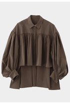 【ル フィル/LE PHIL】のクリスピータフタギャザーブラウス 人気、トレンドファッション・服の通販 founy(ファニー) ファッション Fashion レディースファッション Fashion for Women トップス・カットソー Cut & Sew Tops シャツ・ブラウス・オフィスカジュアル Elegant Blouses & Button-Ups スタンダード Standard, Basic ストレッチ Stretch, Stretchy Fabric スリーブ Sleeve, Long Sleeve / Short Sleeve バランス Balance, Style Balance ロング Long, Long-Length thumbnail ブラウン|ID: prp329100004901969 ipo3291000000036683581