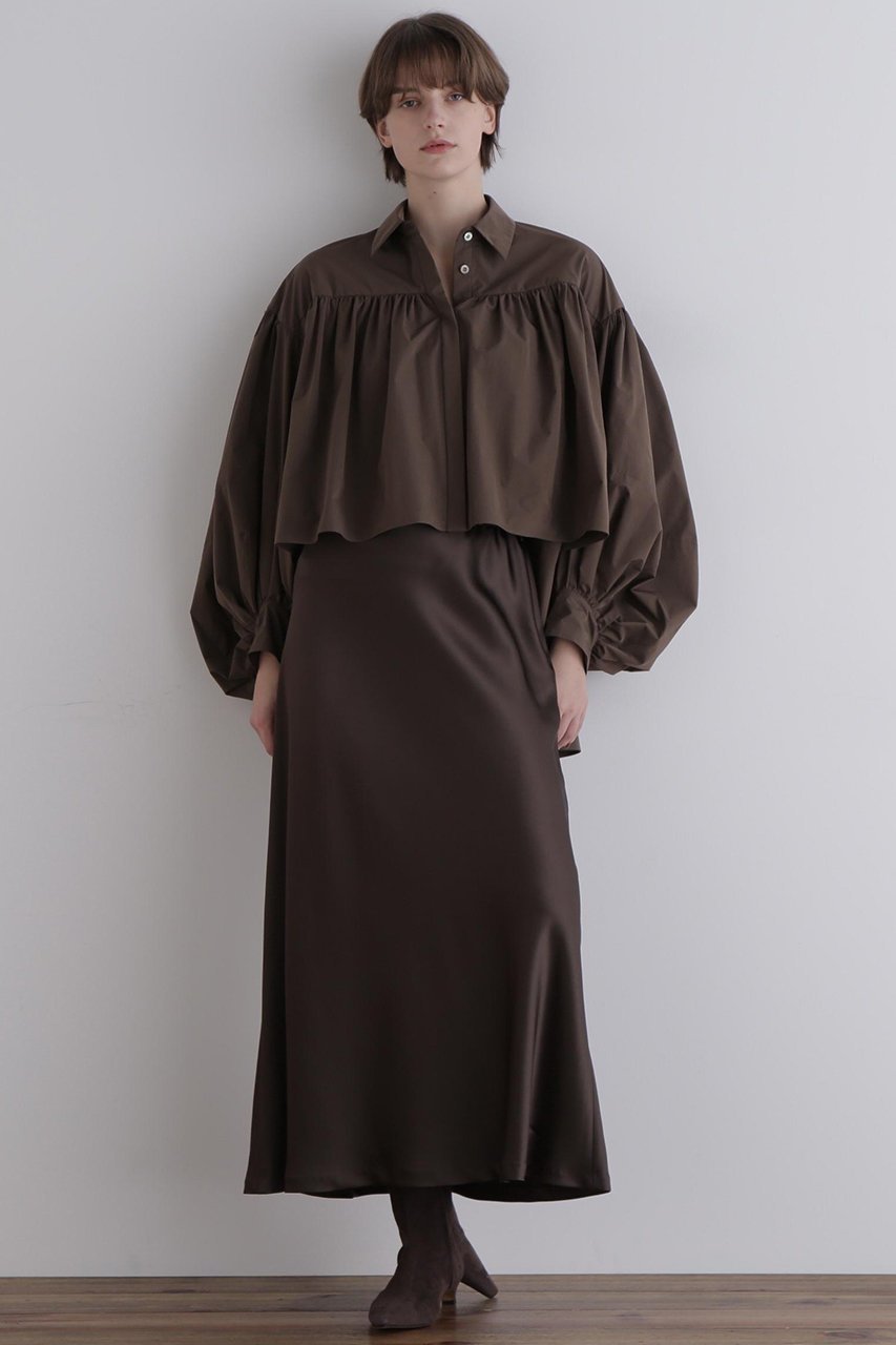 【ル フィル/LE PHIL】のクリスピータフタギャザーブラウス 人気、トレンドファッション・服の通販 founy(ファニー) ファッション Fashion レディースファッション Fashion for Women トップス・カットソー Cut & Sew Tops シャツ・ブラウス・オフィスカジュアル Elegant Blouses & Button-Ups スタンダード Standard, Basic ストレッチ Stretch, Stretchy Fabric スリーブ Sleeve, Long Sleeve / Short Sleeve バランス Balance, Style Balance ロング Long, Long-Length other-3|ID: prp329100004901969 ipo3291000000036683584