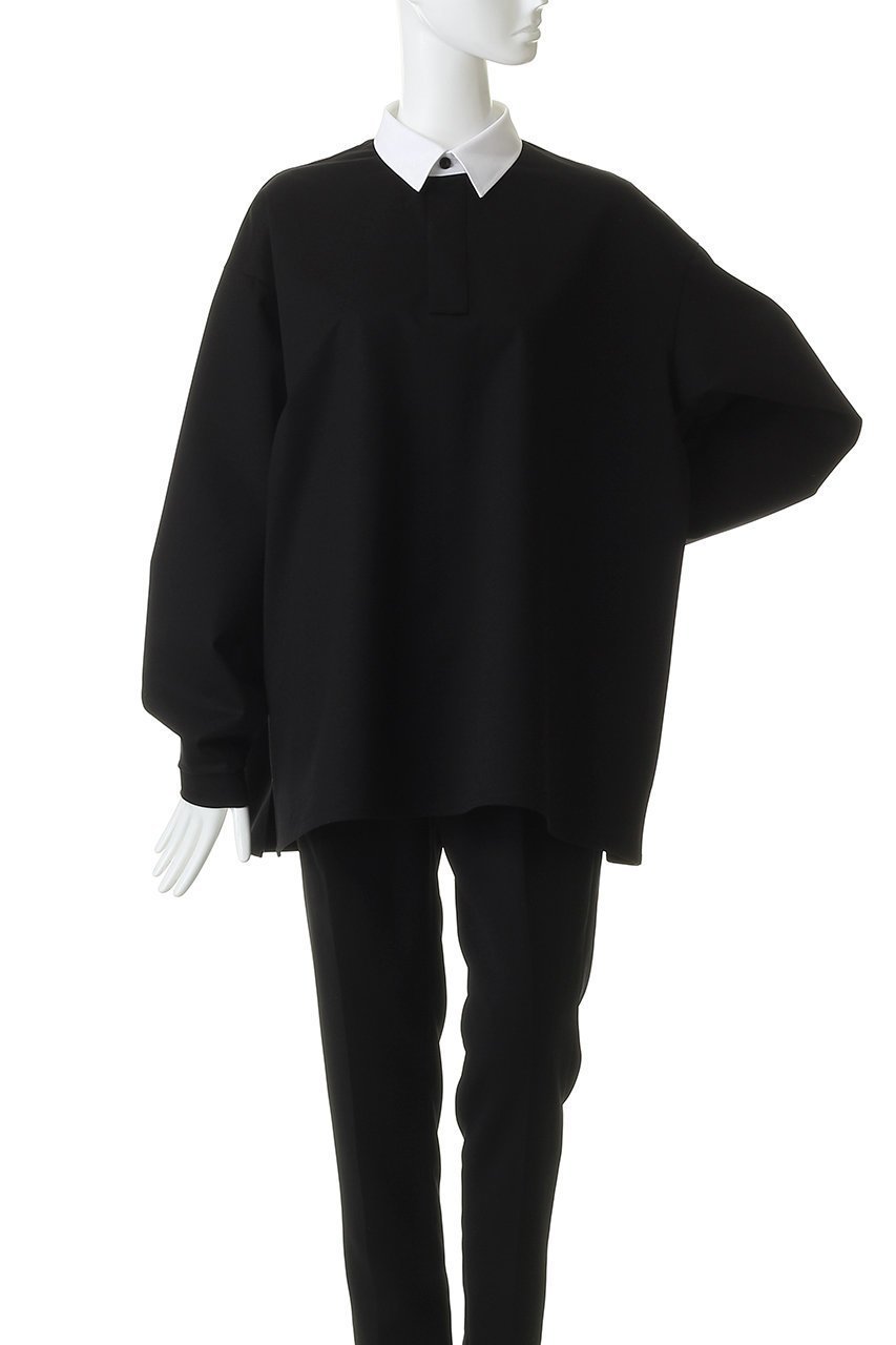 【ザ リラクス/THE RERACS】のロングスリーブクレリックポロシャツ 人気、トレンドファッション・服の通販 founy(ファニー) 　ファッション　Fashion　レディースファッション　Fashion for Women　トップス・カットソー　Cut & Sew Tops　シャツ・ブラウス・オフィスカジュアル　Elegant Blouses & Button-Ups　ポロシャツ・きれいめカジュアル　Smart-Casual Polo Tops　ポロシャツ　Polo Shirt, Collared Tee　other-2|ID: prp329100004902010 ipo3291000000036683955