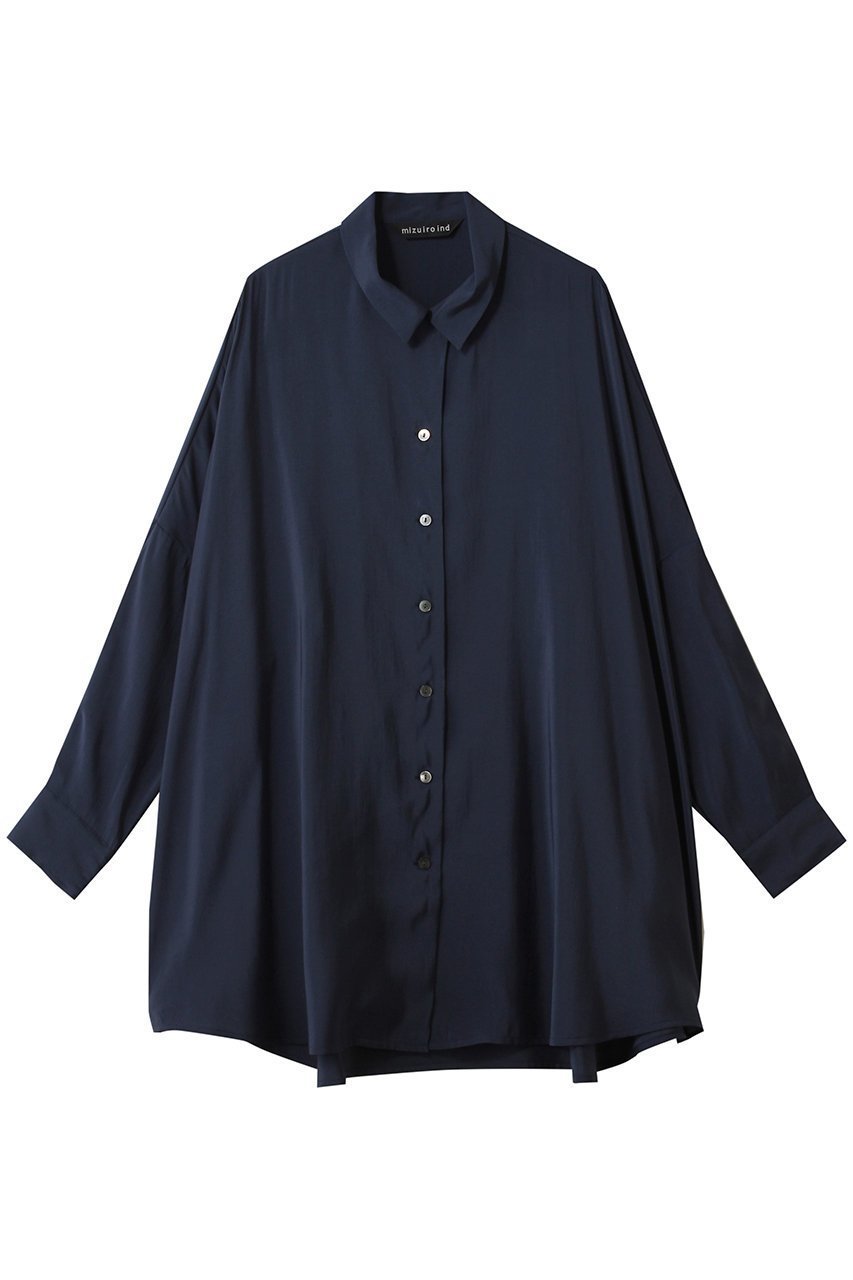 【ミズイロ インド/mizuiro ind】のwide tunic shirt シャツ インテリア・キッズ・メンズ・レディースファッション・服の通販 founy(ファニー) ファッション Fashion レディースファッション Fashion for Women トップス・カットソー Cut & Sew Tops シャツ・ブラウス・オフィスカジュアル Elegant Blouses & Button-Ups シンプル Simple, Minimal スタンダード Standard, Basic スリーブ Sleeve, Long Sleeve / Short Sleeve チュニック Tunic, Long Top ロング Long, Long-Length navy|ID: prp329100004902045 ipo3291000000036684276