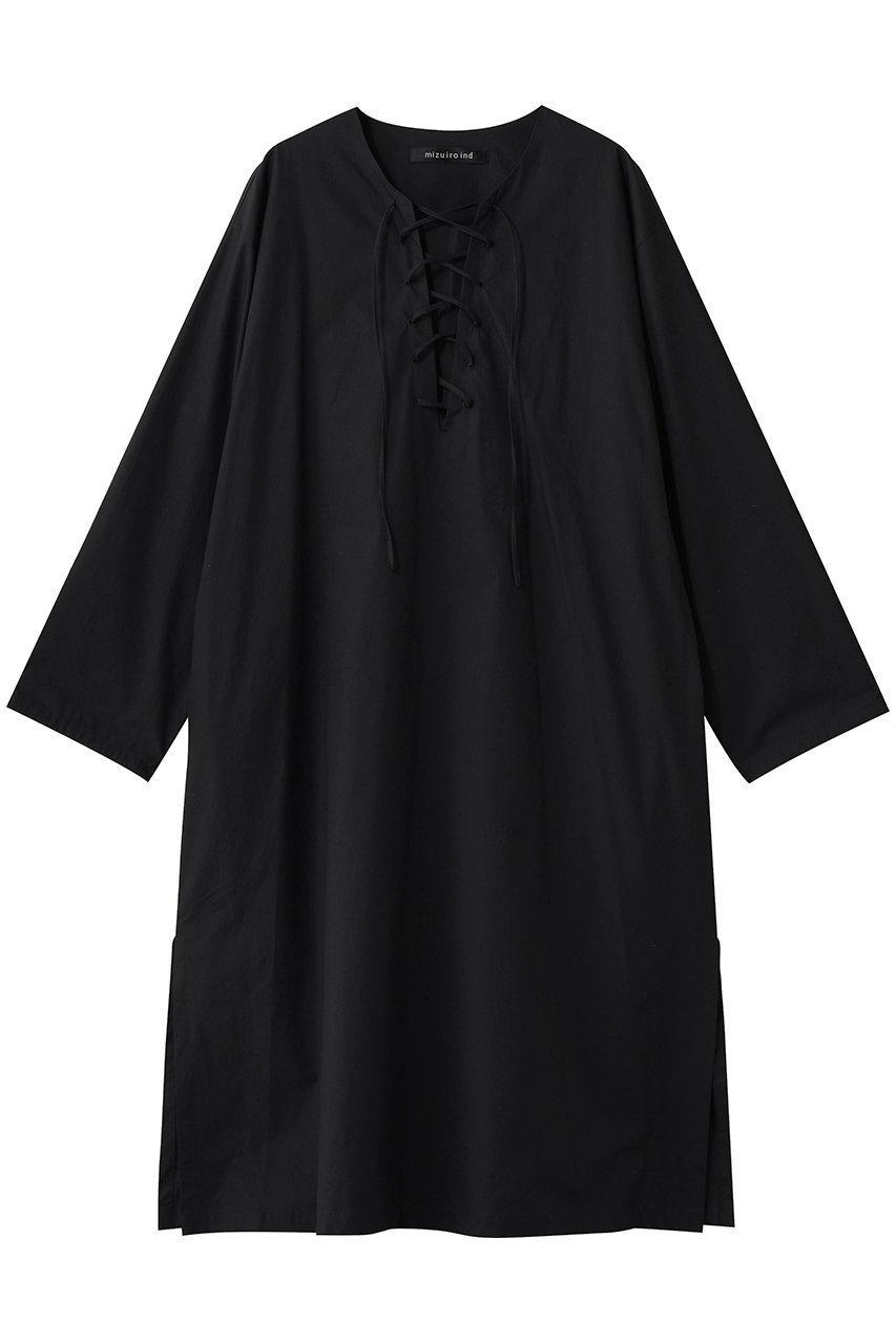 【ミズイロ インド/mizuiro ind】のlace up OP ワンピース インテリア・キッズ・メンズ・レディースファッション・服の通販 founy(ファニー) 　ファッション　Fashion　レディースファッション　Fashion for Women　ワンピース　Dresses　チュニック　Tunic Tops & Dresses　スリット　Slit, Slit Detail　チュニック　Tunic, Long Top　リゾート　Resort, Vacation Style　ロング　Long, Long-Length　エレガント 上品　Elegant　black|ID: prp329100004902072 ipo3291000000036684519