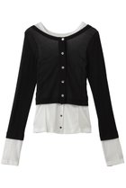 【メゾンスペシャル/MAISON SPECIAL】の2WAY Neck Bicolor Comfort Top/2WAYネックバイカラーコンフィートップ 人気、トレンドファッション・服の通販 founy(ファニー) ファッション Fashion レディースファッション Fashion for Women トップス・カットソー Cut & Sew Tops シャツ・ブラウス・オフィスカジュアル Elegant Blouses & Button-Ups ロングTシャツ・Tシャツ Longline T-Shirts & Tees カットソー・ベーシックTシャツ Cut-and-Sewn Tops / Stretch Tees & Basics カーディガン Cardigan, Knitwear スリーブ Sleeve, Long Sleeve / Short Sleeve ロング Long, Long-Length 夏 Summer thumbnail BLK(ブラック)|ID: prp329100004902074 ipo3291000000036684533