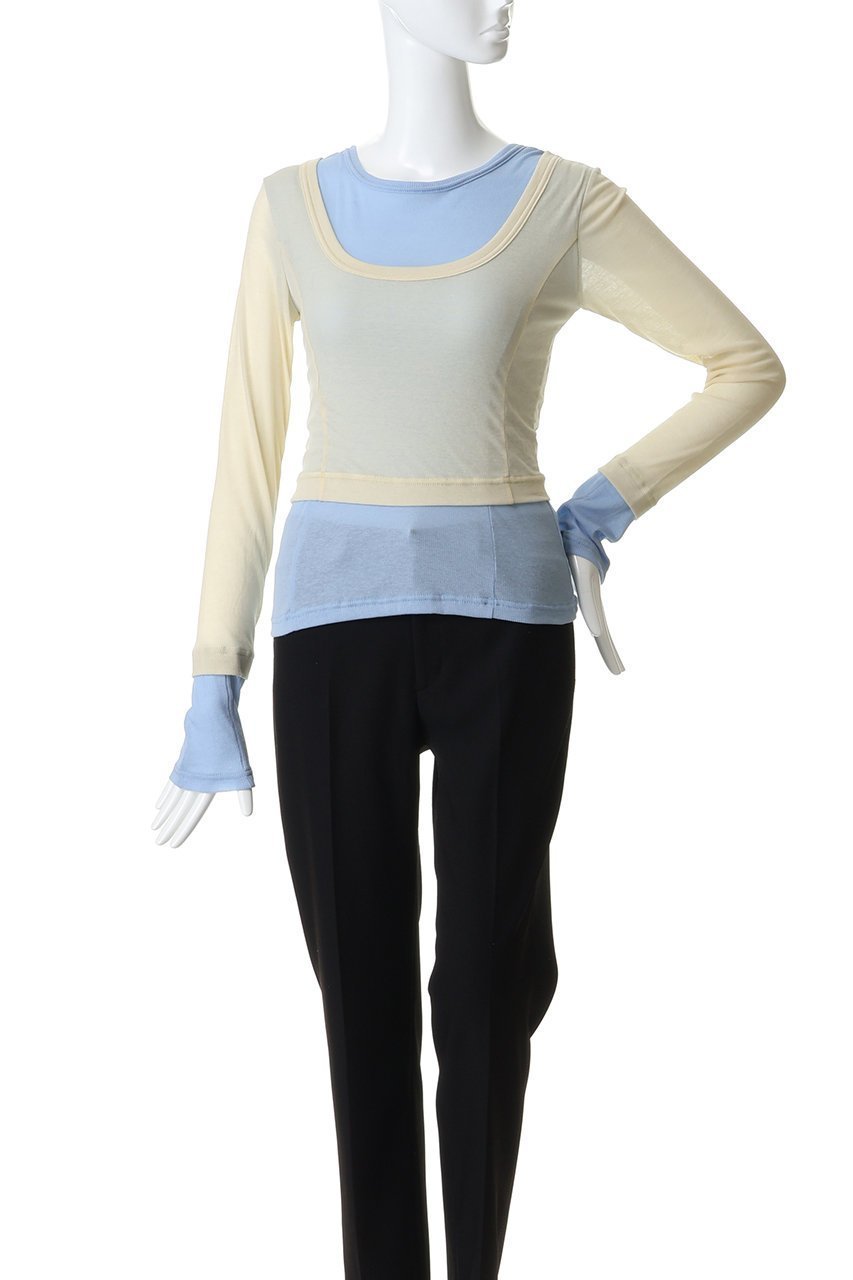 【メゾンスペシャル/MAISON SPECIAL】の2WAY Neck Bicolor Comfort Top/2WAYネックバイカラーコンフィートップ 人気、トレンドファッション・服の通販 founy(ファニー) 　ファッション　Fashion　レディースファッション　Fashion for Women　トップス・カットソー　Cut & Sew Tops　シャツ・ブラウス・オフィスカジュアル　Elegant Blouses & Button-Ups　ロングTシャツ・Tシャツ　Longline T-Shirts & Tees　カットソー・ベーシックTシャツ　Cut-and-Sewn Tops / Stretch Tees & Basics　カーディガン　Cardigan, Knitwear　スリーブ　Sleeve, Long Sleeve / Short Sleeve　ロング　Long, Long-Length　夏　Summer　other-6|ID: prp329100004902074 ipo3291000000036684541