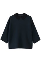 【ルームエイト/Room no.8】の【Room no.8 BLACK】NEEDLE レースカラー ドルマンスリーブ トップス 人気、トレンドファッション・服の通販 founy(ファニー) ファッション Fashion レディースファッション Fashion for Women トップス・カットソー Cut & Sew Tops シャツ・ブラウス・オフィスカジュアル Elegant Blouses & Button-Ups クラシカル Classical, Vintage-Inspired ショート Short, Short Length スリーブ Sleeve, Long Sleeve / Short Sleeve フェミニン Feminine, Girly レース Lace, Lace Fabric thumbnail ネイビー/ブラック|ID: prp329100004902080 ipo3291000000036684587