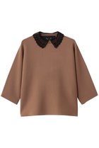 【ルームエイト/Room no.8】の【Room no.8 BLACK】NEEDLE レースカラー ドルマンスリーブ トップス 人気、トレンドファッション・服の通販 founy(ファニー) ファッション Fashion レディースファッション Fashion for Women トップス・カットソー Cut & Sew Tops シャツ・ブラウス・オフィスカジュアル Elegant Blouses & Button-Ups クラシカル Classical, Vintage-Inspired ショート Short, Short Length スリーブ Sleeve, Long Sleeve / Short Sleeve フェミニン Feminine, Girly レース Lace, Lace Fabric thumbnail ライトブラウン/ブラック|ID: prp329100004902080 ipo3291000000036684588