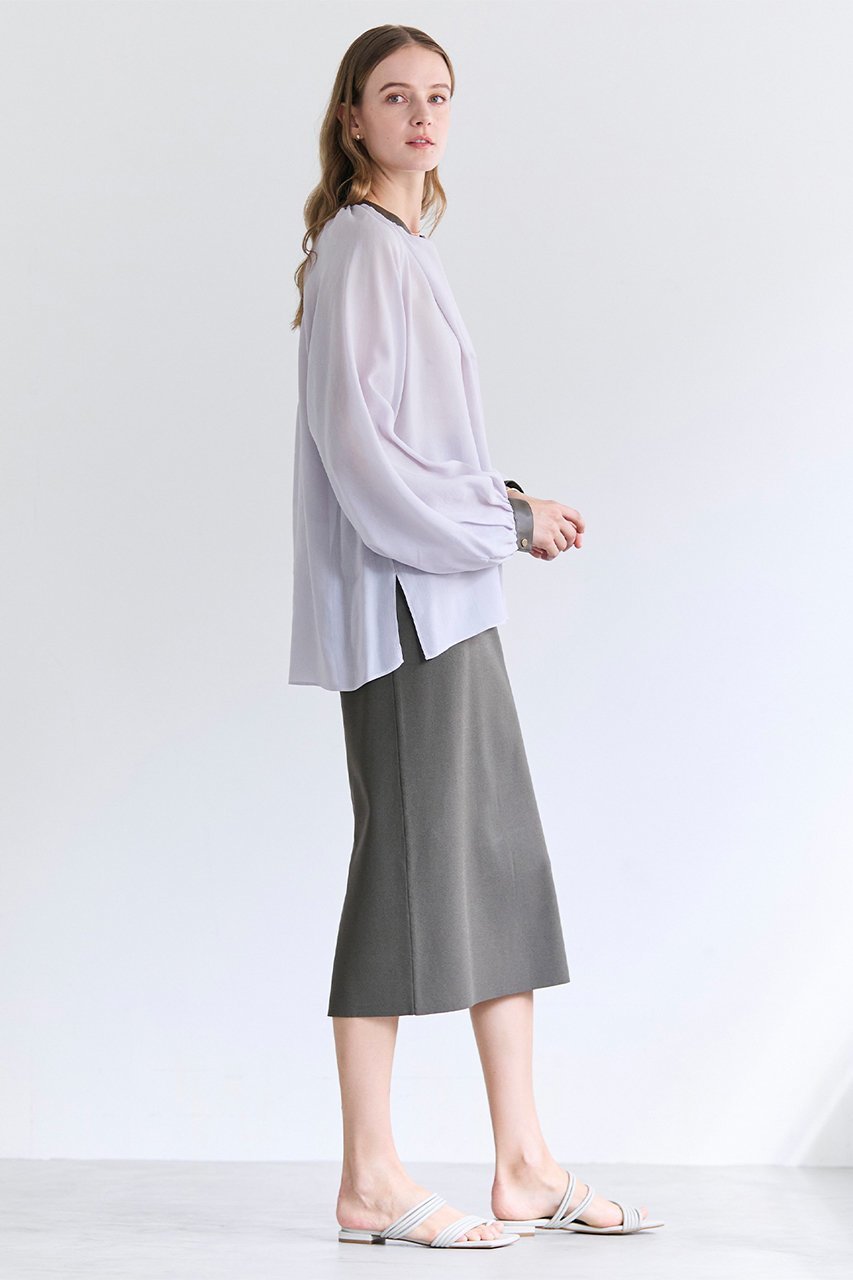 【ベイジ,/BEIGE,】のPAULINE / リネンヴィスコースフェイクレザー配色ブラウス 人気、トレンドファッション・服の通販 founy(ファニー) 　ファッション　Fashion　レディースファッション　Fashion for Women　トップス・カットソー　Cut & Sew Tops　シャツ・ブラウス・オフィスカジュアル　Elegant Blouses & Button-Ups　カフス　Cuff Design　ギャザー　Gathered, Ruffled　スリーブ　Sleeve, Long Sleeve / Short Sleeve　フェイクレザー　Faux Leather, PU Leather　ロング　Long, Long-Length　再入荷　Restock / Back in Stock　夏　Summer　春　Spring　S/S・春夏　SS, Spring/Summer, Warm Season　洗える　Machine Washable　other-6|ID: prp329100004902082 ipo3291000000036684614