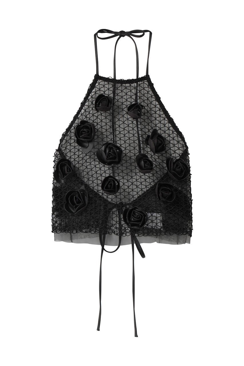 【メゾンスペシャル/MAISON SPECIAL】のRose Bustier/ローズエンブロイダリーメッシュビスチェ インテリア・キッズ・メンズ・レディースファッション・服の通販 founy(ファウニー) 　ファッション　Fashion　レディースファッション　Fashion for Women　トップス・カットソー　Cut & Sew Tops　キャミソール&ノースリーブ　Camisoles & Sleeveless Tops　シャツ・ブラウス・オフィスカジュアル　Elegant Blouses & Button-Ups　ビスチェ　Bustiers & Corset Tops / Layered Bustier Style　おすすめ　Recommended / Our Picks　シンプル　Simple, Minimal　ジャケット　Jacket, Outerwear　ノースリーブ　Sleeveless, No-Sleeve　ビスチェ　Bustier, Corset Top　フラワー　Flower, Floral　メッシュ　Mesh, Net Fabric　モチーフ　Motif, Design Theme　リボン　Ribbon, Bow　夏　Summer　春　Spring　S/S・春夏　SS, Spring/Summer, Warm Season　BLK(ブラック)|ID: prp329100004902120 ipo3291000000036684959