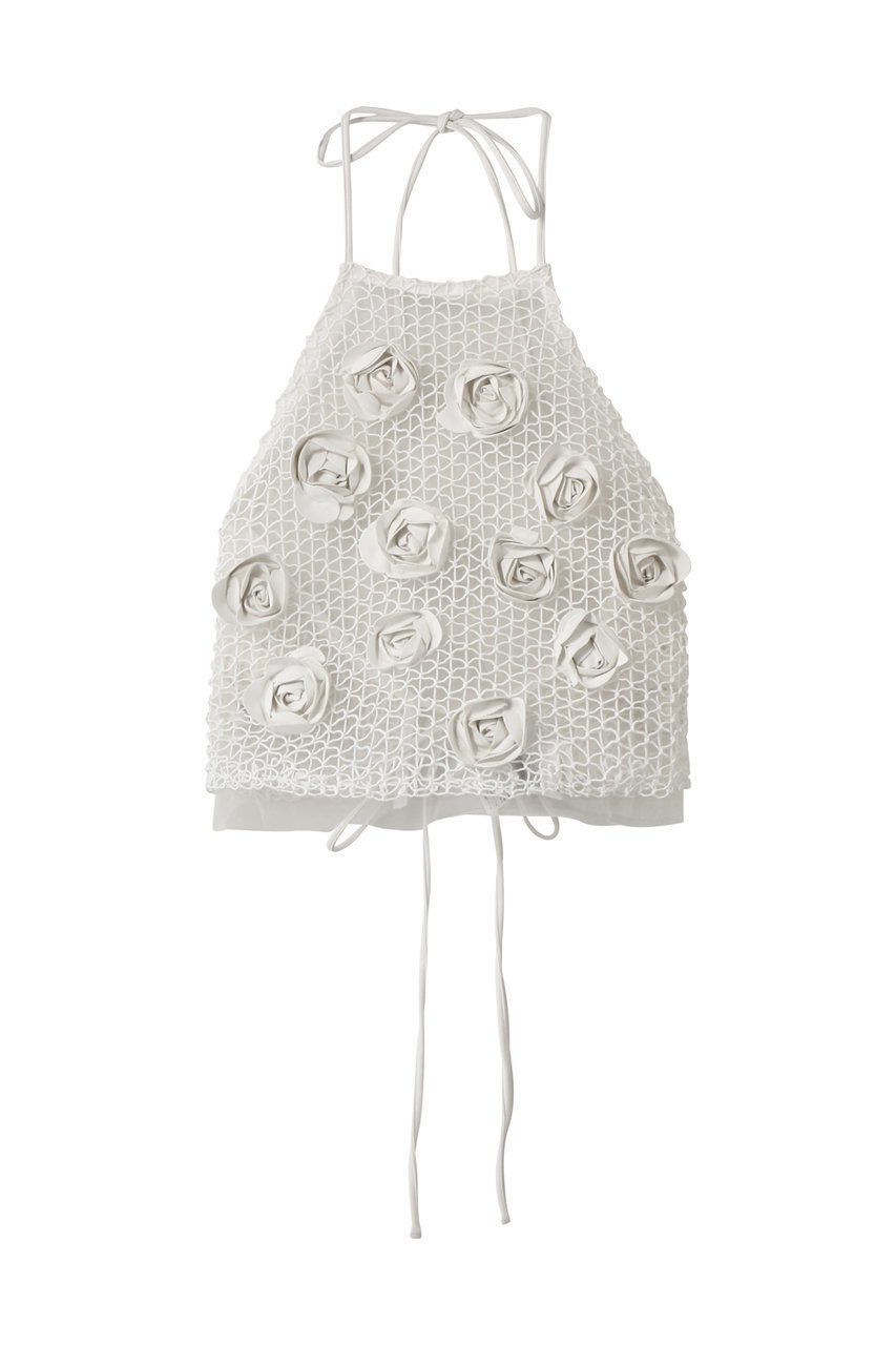 【メゾンスペシャル/MAISON SPECIAL】のRose Bustier/ローズエンブロイダリーメッシュビスチェ インテリア・キッズ・メンズ・レディースファッション・服の通販 founy(ファウニー) 　ファッション　Fashion　レディースファッション　Fashion for Women　トップス・カットソー　Cut & Sew Tops　キャミソール&ノースリーブ　Camisoles & Sleeveless Tops　シャツ・ブラウス・オフィスカジュアル　Elegant Blouses & Button-Ups　ビスチェ　Bustiers & Corset Tops / Layered Bustier Style　おすすめ　Recommended / Our Picks　シンプル　Simple, Minimal　ジャケット　Jacket, Outerwear　ノースリーブ　Sleeveless, No-Sleeve　ビスチェ　Bustier, Corset Top　フラワー　Flower, Floral　メッシュ　Mesh, Net Fabric　モチーフ　Motif, Design Theme　リボン　Ribbon, Bow　夏　Summer　春　Spring　S/S・春夏　SS, Spring/Summer, Warm Season　WHT(ホワイト)|ID: prp329100004902120 ipo3291000000036684960