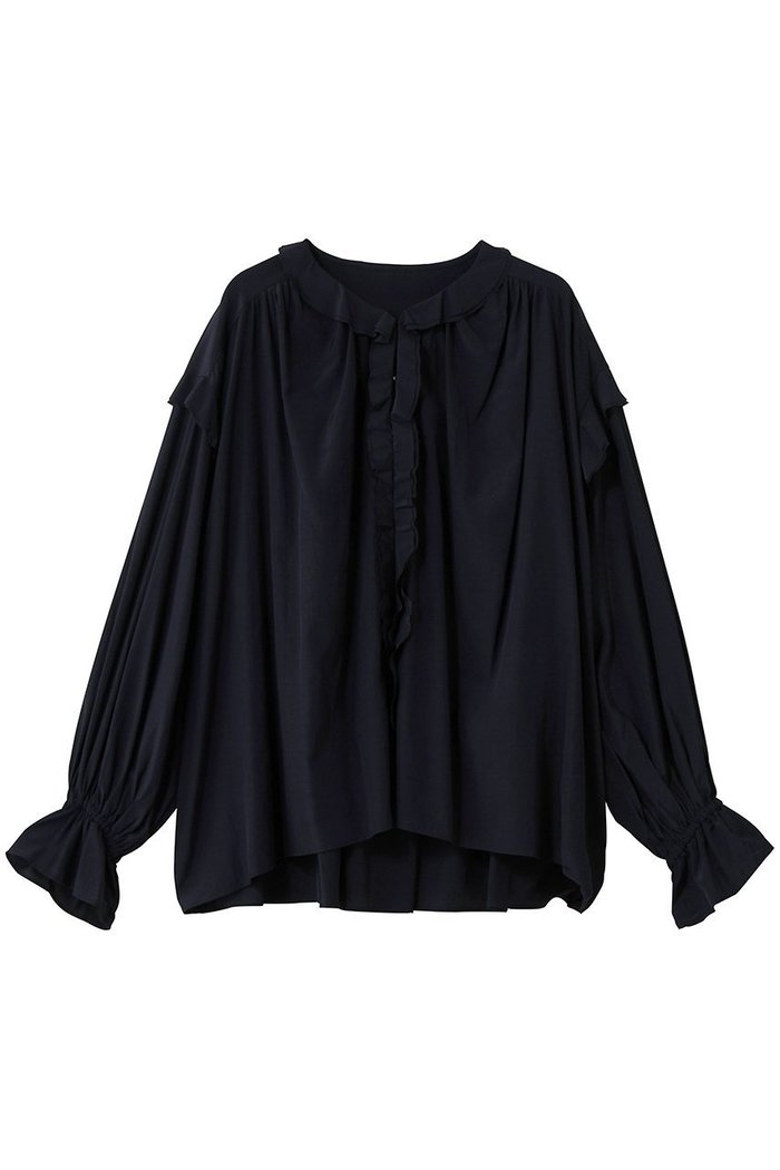 【ランバン オン ブルー/LANVIN en Bleu】のトリアセローンラッフルブラウス インテリア・キッズ・メンズ・レディースファッション・服の通販 founy(ファウニー) https://founy.com/ ファッション Fashion レディースファッション Fashion for Women トップス・カットソー Cut & Sew Tops シャツ・ブラウス・オフィスカジュアル Elegant Blouses & Button-Ups スリーブ Sleeve, Long Sleeve / Short Sleeve デニム Denim, Jeans Material フェミニン Feminine, Girly ロング Long, Long-Length |ID: prp329100004902125 ipo3291000000036684995