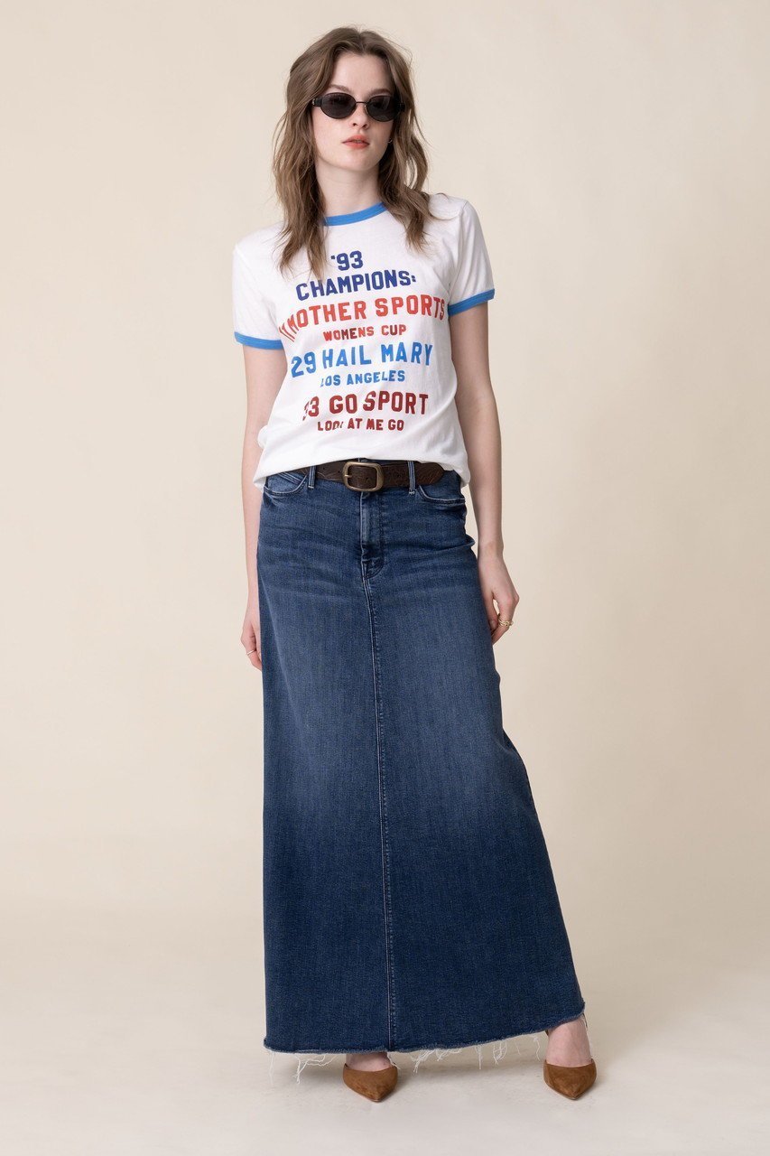 【マザー/MOTHER】の【LIL】THE GOODIE GOODIE RINGER SPORTS ロゴTシャツ (CPI) 人気、トレンドファッション・服の通販 founy(ファニー) 　ファッション　Fashion　レディースファッション　Fashion for Women　トップス・カットソー　Cut & Sew Tops　シャツ・ブラウス・オフィスカジュアル　Elegant Blouses & Button-Ups　ロングTシャツ・Tシャツ　Longline T-Shirts & Tees　カットソー・ベーシックTシャツ　Cut-and-Sewn Tops / Stretch Tees & Basics　おすすめ　Recommended / Our Picks　ショート　Short, Short Length　スリーブ　Sleeve, Long Sleeve / Short Sleeve　デニム　Denim, Jeans Material　フレア　Flare, Flared　再入荷　Restock / Back in Stock　other-6|ID: prp329100004902130 ipo3291000000036685034