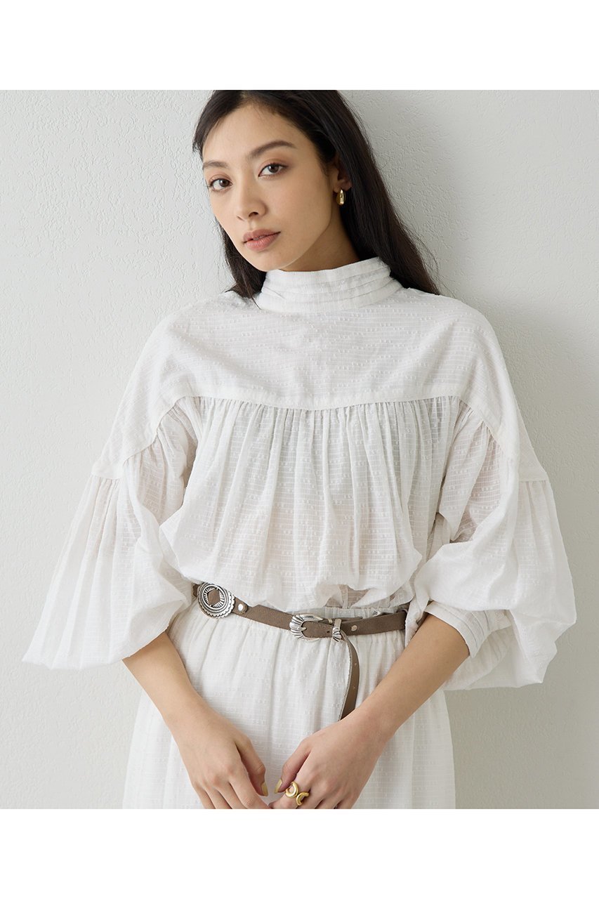 【ウィムガゼット/Whim Gazette】のコットンギャザー切替ブラウス 人気、トレンドファッション・服の通販 founy(ファニー) 　ファッション　Fashion　レディースファッション　Fashion for Women　トップス・カットソー　Cut & Sew Tops　シャツ・ブラウス・オフィスカジュアル　Elegant Blouses & Button-Ups　おすすめ　Recommended / Our Picks　インド　Indian Textile　ギャザー　Gathered, Ruffled　スリーブ　Sleeve, Long Sleeve / Short Sleeve　リボン　Ribbon, Bow　ロング　Long, Long-Length　エレガント 上品　Elegant　切替　Switching, Contrast Panel　 other-1|ID: prp329100004902137 ipo3291000000036685099